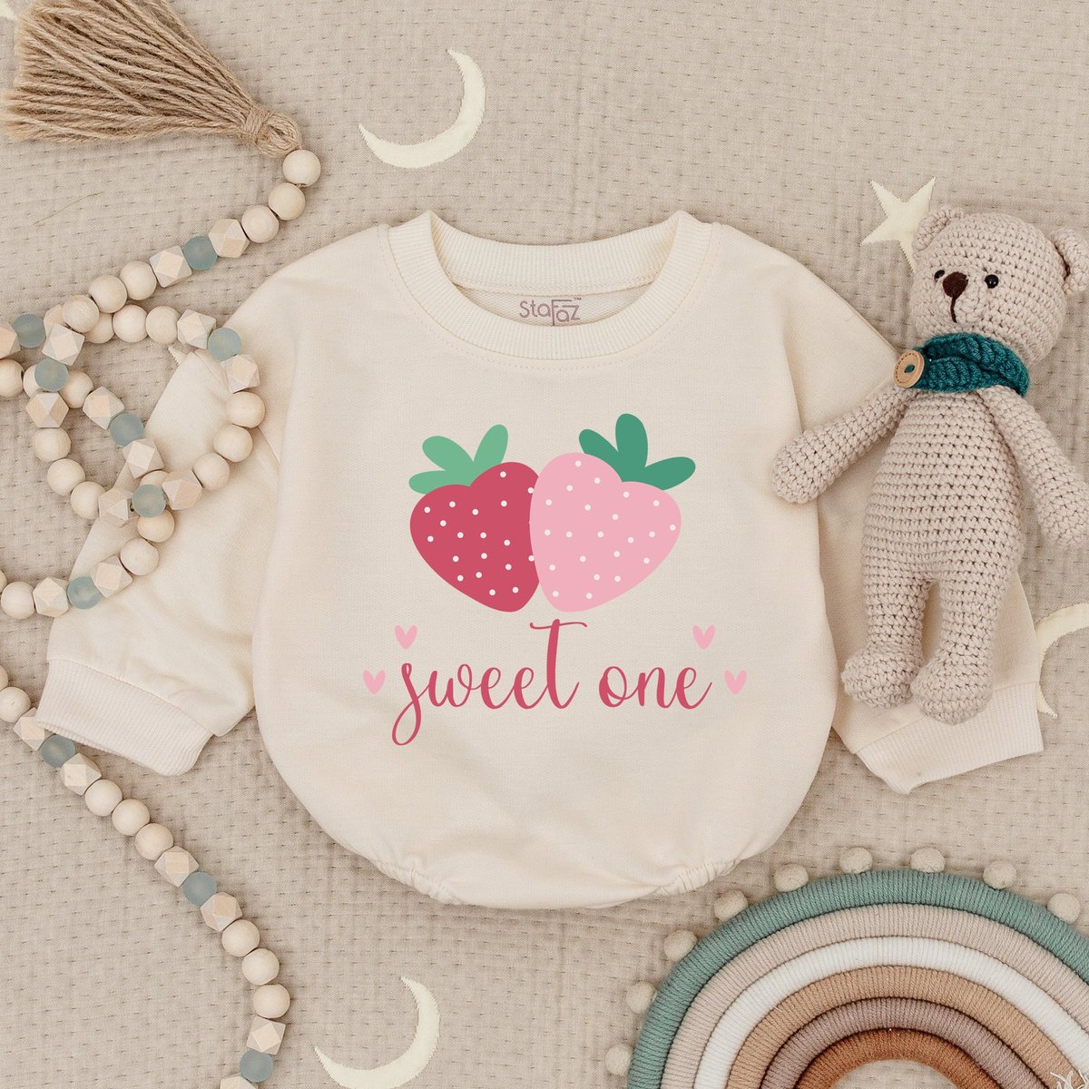 Strawberry Baby Romper First Birthday Girl Baby Girl Birthday Clothes 1st Birthday Bodysuit Bubble