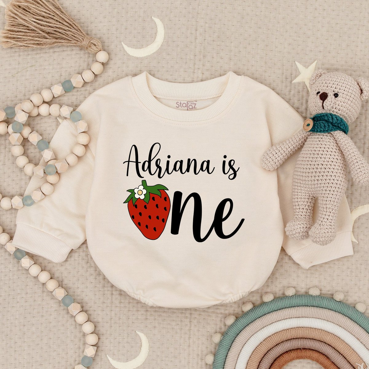 Strawberry Birthday Outfit 1st Birthday Girl Clothes Berry First Birthday Bubble Romper Custom Straw