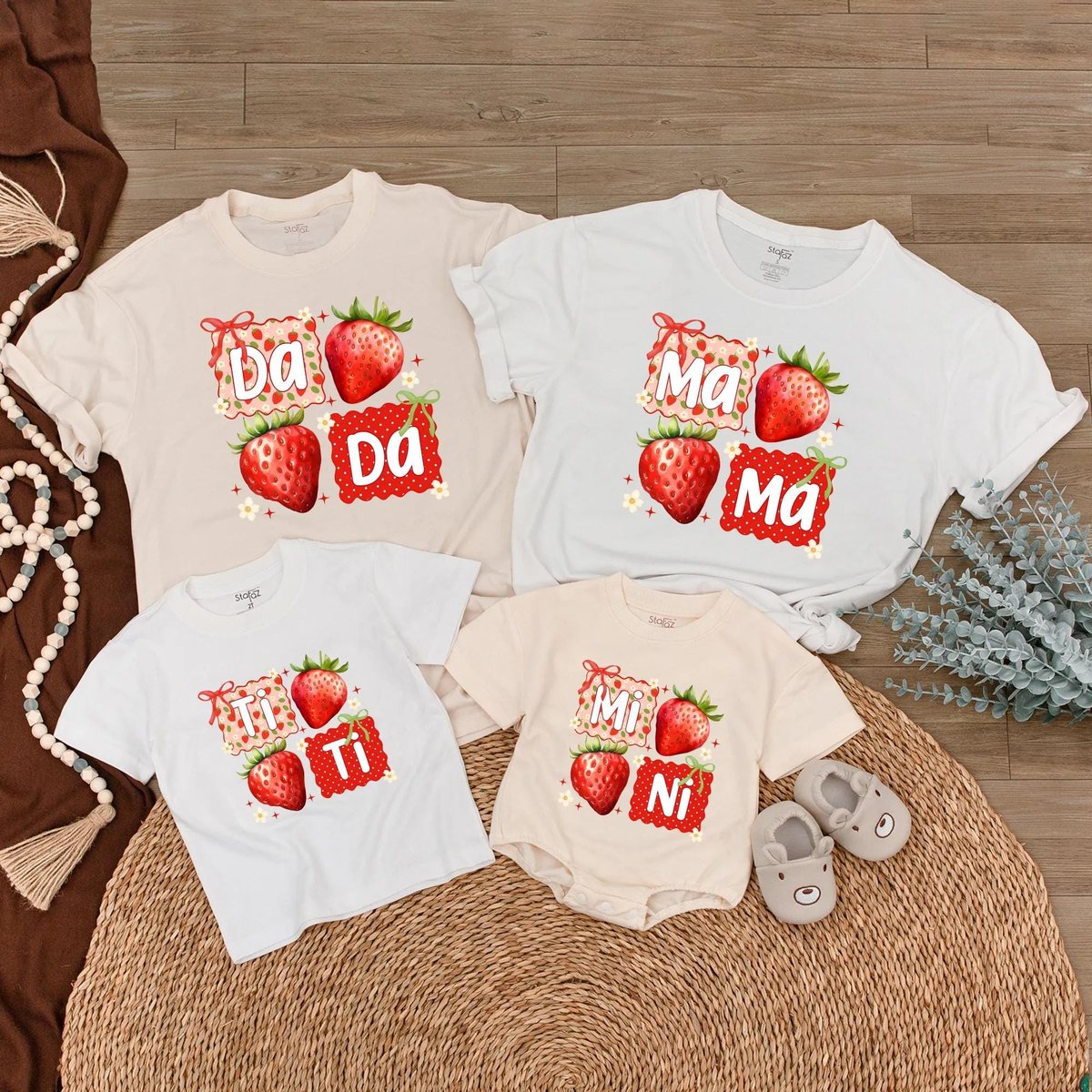 Strawberry Dada And Mama T Shirt Mimi Bubble Romper Mother's Day Gift Father's Day Gift New Dada S
