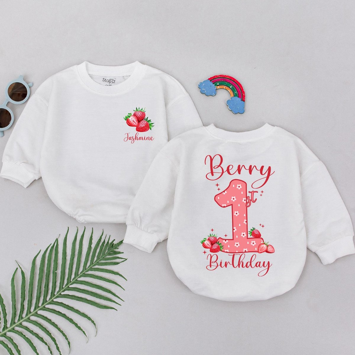 Strawberry First Birthday Romper 1st Birthday Girl Outfit Berry 1st Birthday Bodysuit Sweet One Outf