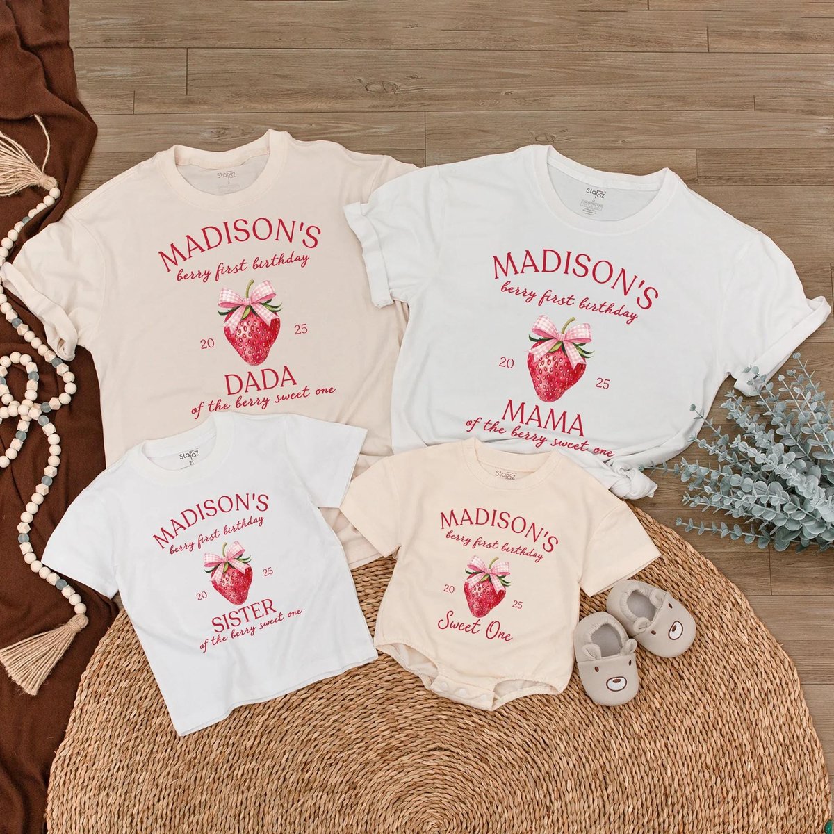 Strawberry First Birthday Shirt Berry Family Matching Sweatshirt 1st Birthday Party T Shirt Berry On