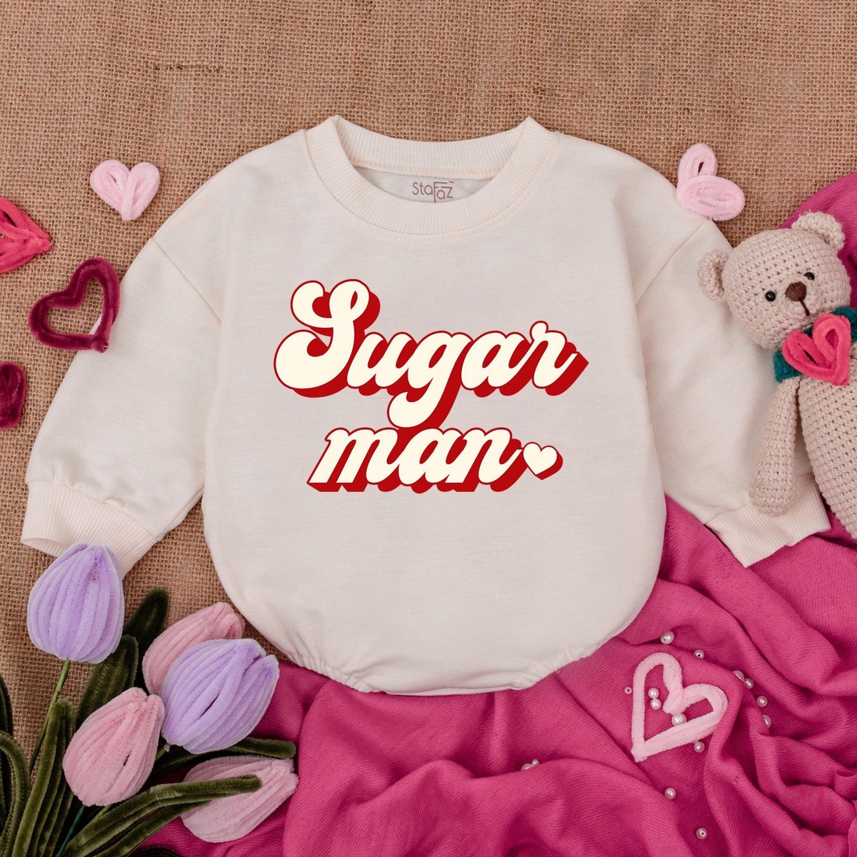 Sugar Man Baby Bodysuit Baby Announcement Bodysuit Bubble RomperBaby Clothes Valentine Baby bodysuit