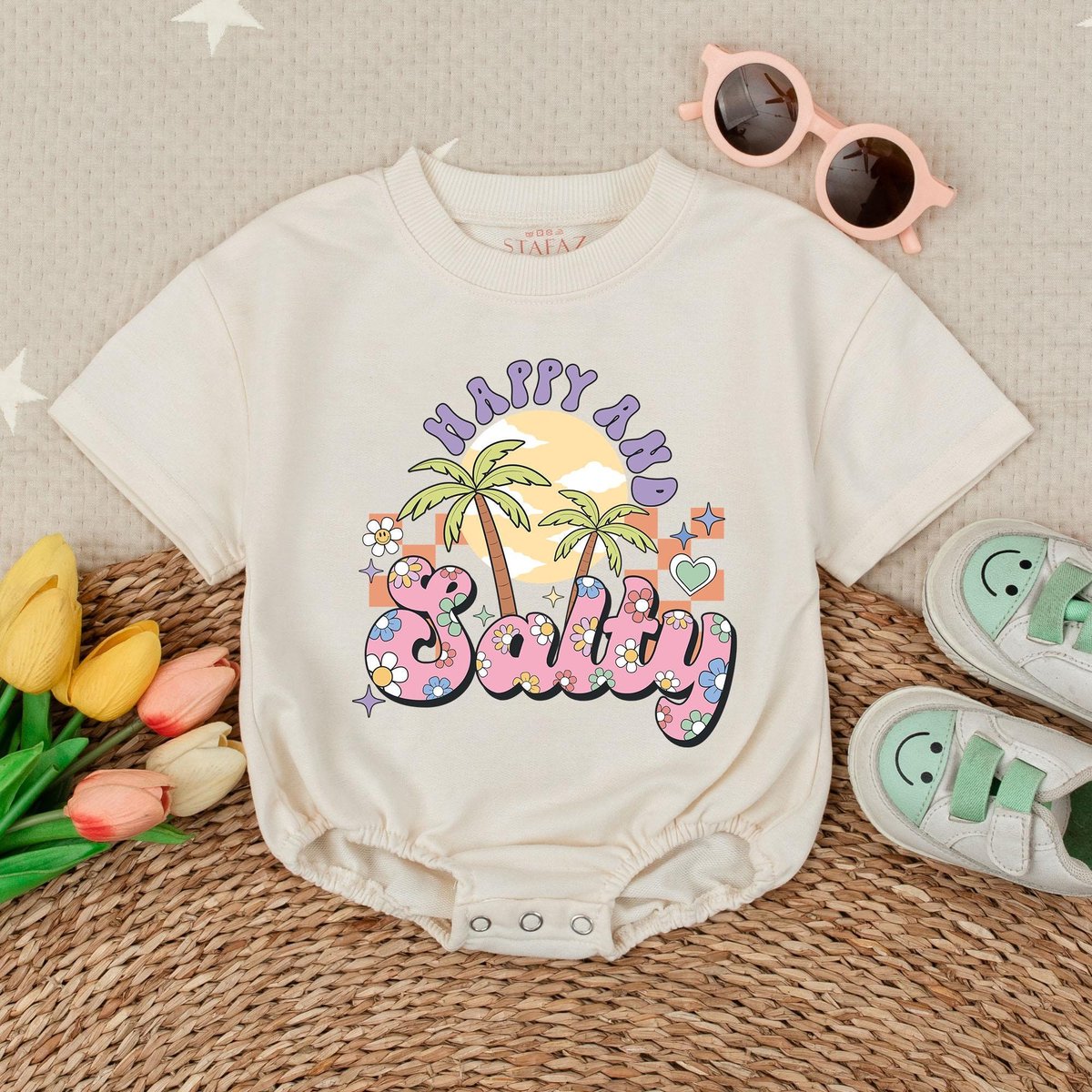 Summer Beach Baby Bubble Romper Summer Beach Baby Girl Bubble Romper Baby Girl Outfit Hawaiian Vacat