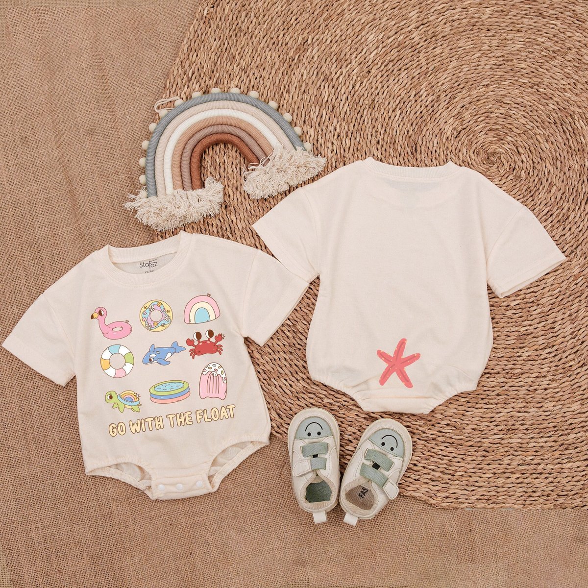 Summer Beach Baby Girl Bubble RomperBaby Shower Gift Romper for Baby Girl Baby Girl Outfit Gift For