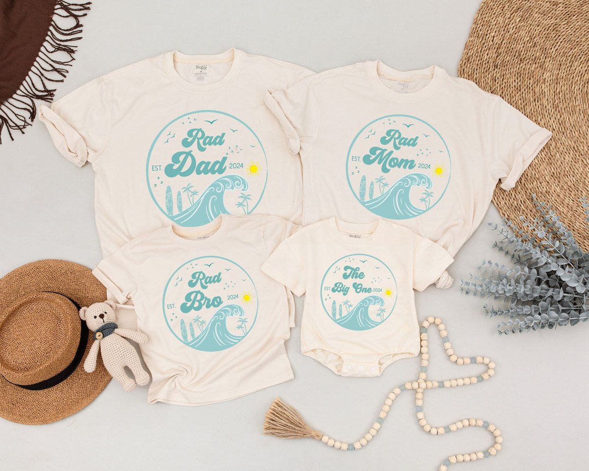Surf Family Birthday Shirts One Rad Dude Shirt The Big One Shirt Surf Birthday Outfit Matching Dad a 169