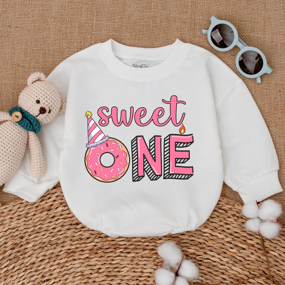 Sweet One Donut First Birthday Romper Donut Grow Up Bodysuit Donut Birthday Outfit Smash Cake Outfit 170