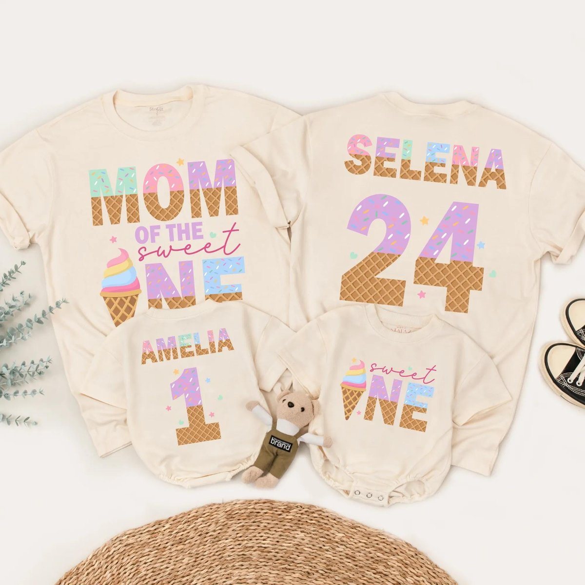 Sweet One Ice Cream Birthday Shirts Family Matching Shirts Mom And Dad Ice Cream Shirt Family Birthd 187