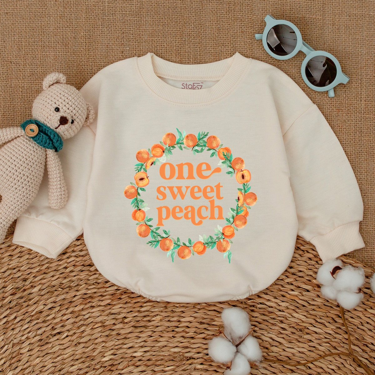 Sweet One Peach Birthday Romper One Little Peach Bodysuit Peach 1st Birthday Baby Birthday Outfit Sm 170