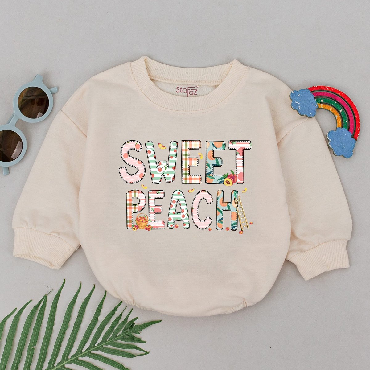 Sweet Peach Romper Little Peach Baby Romper First Birthday Girl Outfit Strawberry 1st Birthday Bodys