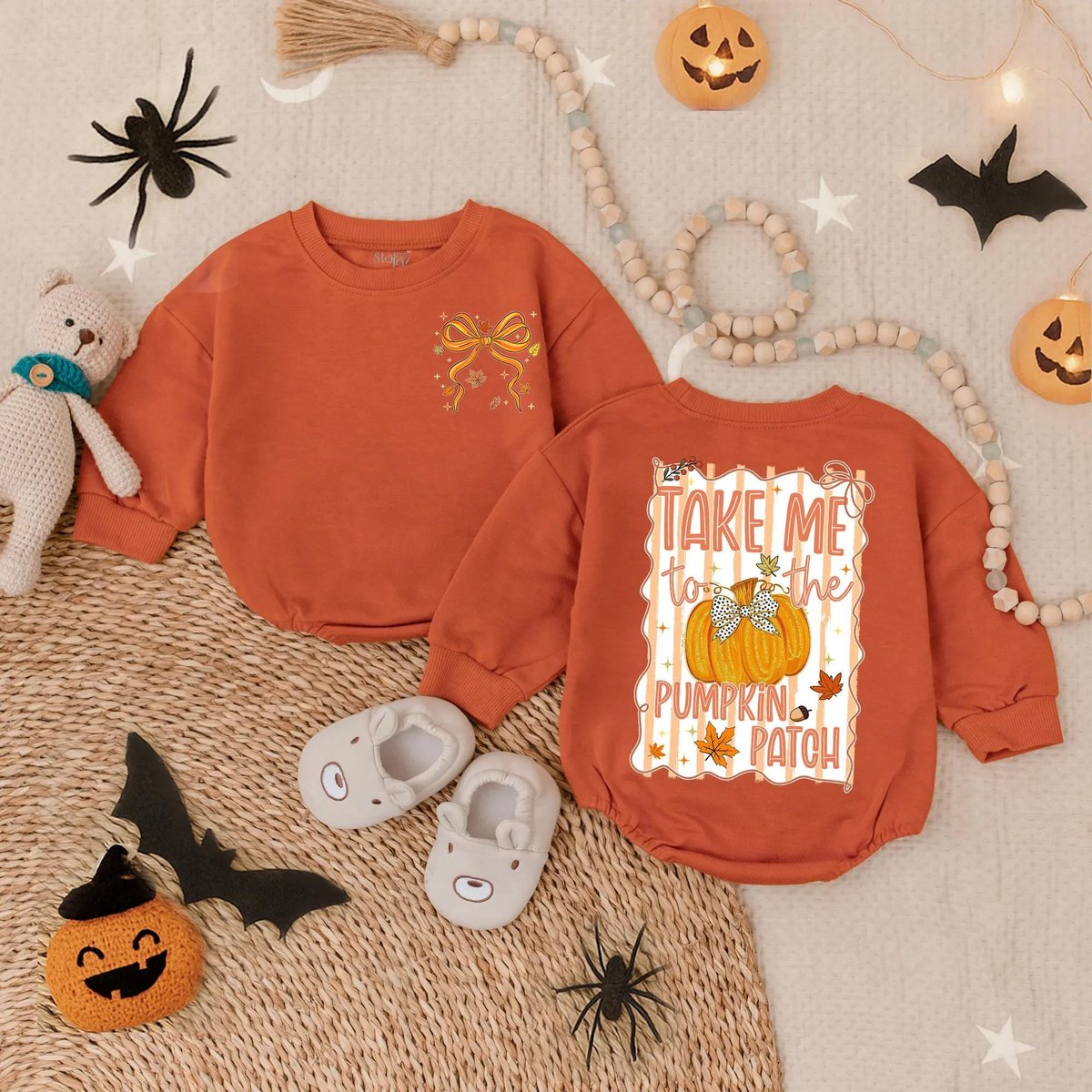 Take Me to the Pumpkin Patch Bubble Baby Romper Cute Fall Infant Clothes First Thanksgiving OutfitAu