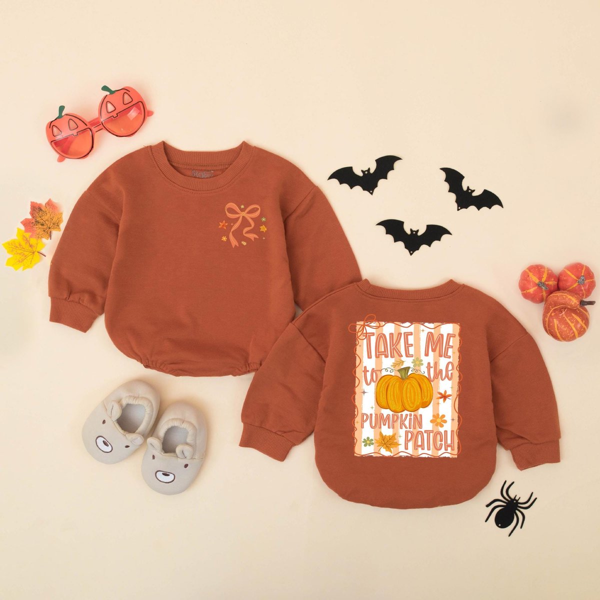 Take Me to the Pumpkin Patch Baby Romper Cute Bow Fall Baby Bodysuit Autumn Baby Outfit Pumpkin Baby 433