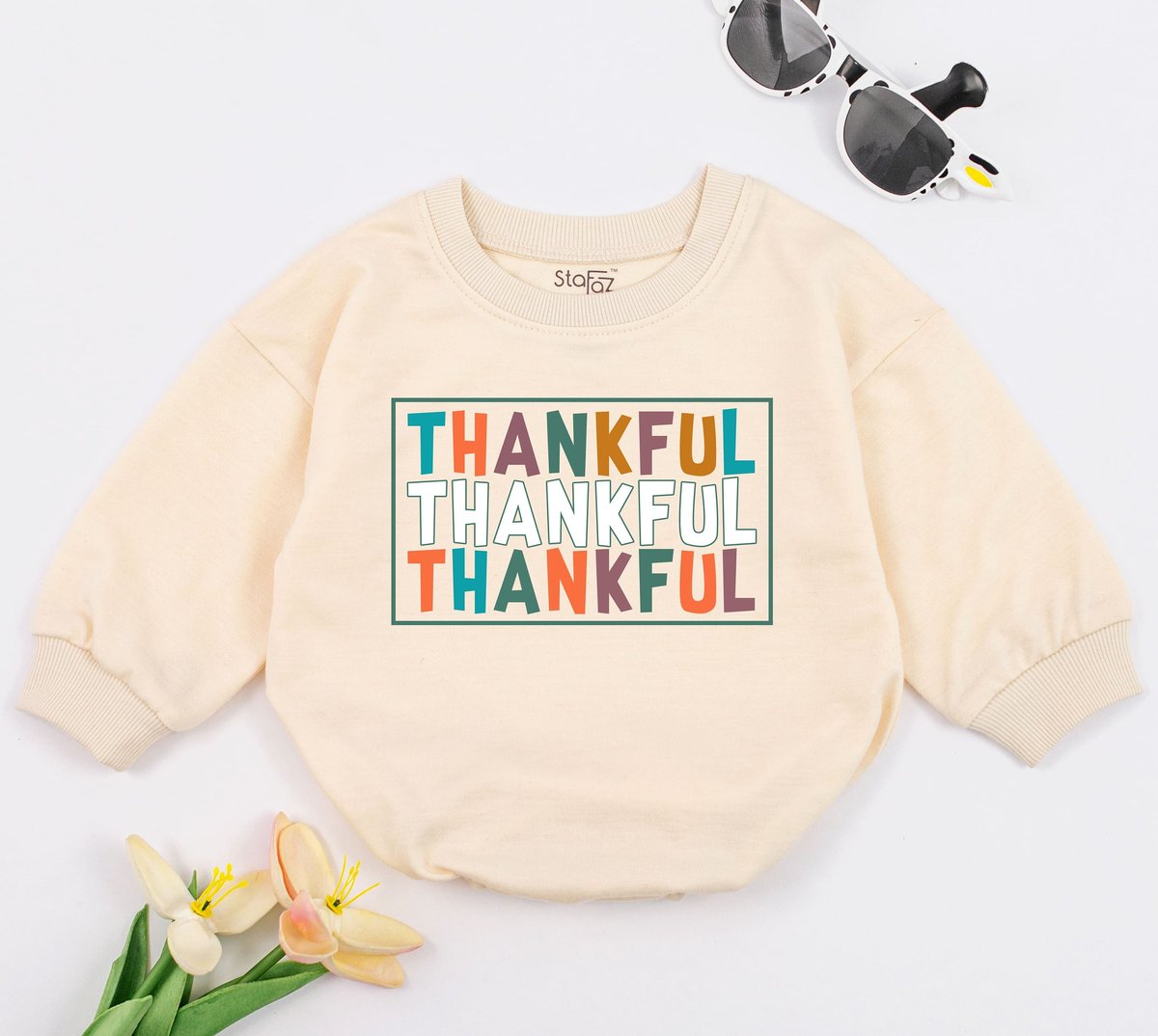 Thankful Baby Romper Thanksgiving Outfit Fall Baby Shower Gift Thanksgiving Baby Announcement Holida 151