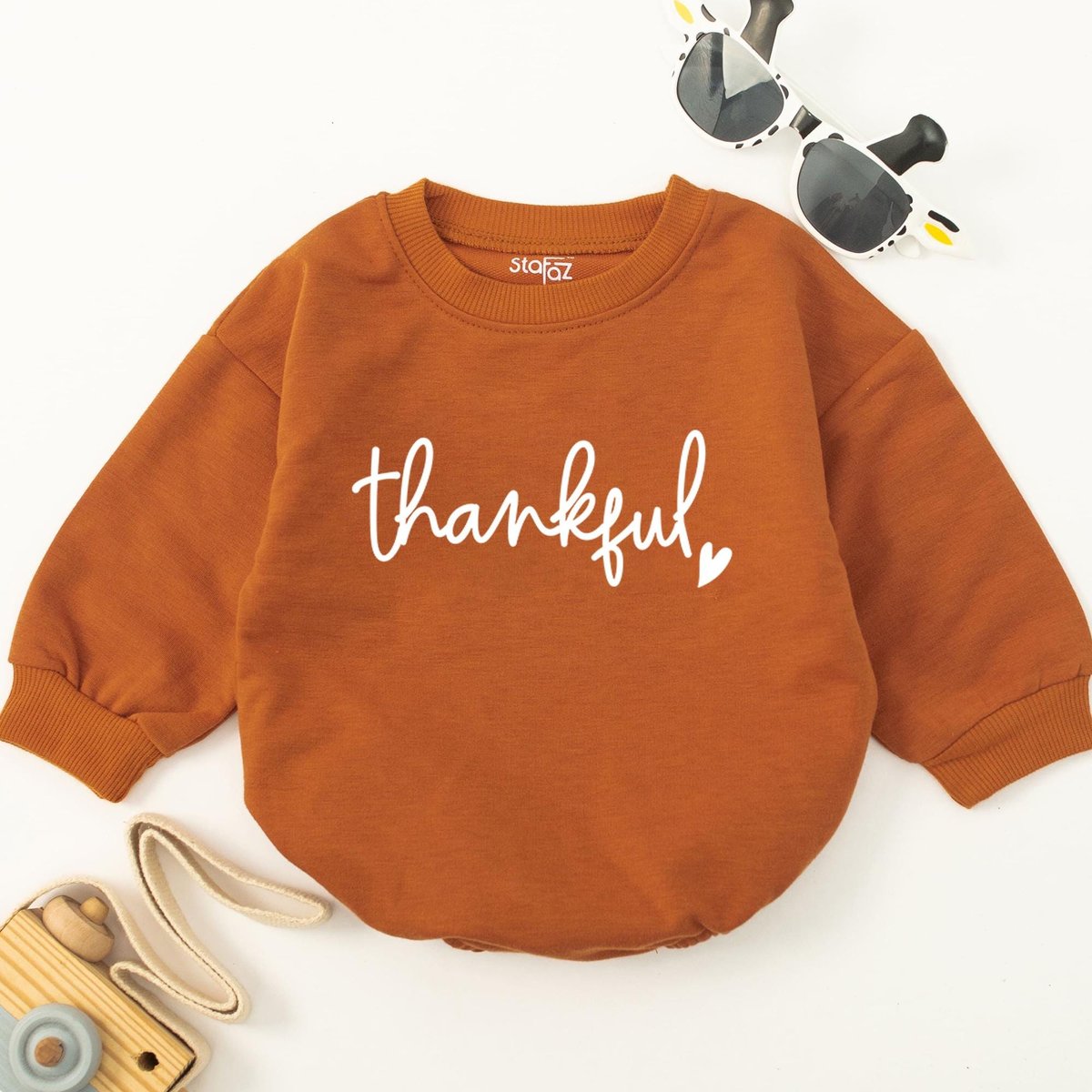 Thankful Retro Natural Baby Romper Retro Fall Autumn Kids Clothes Funny Thanksgiving Day Baby Bodysu 178
