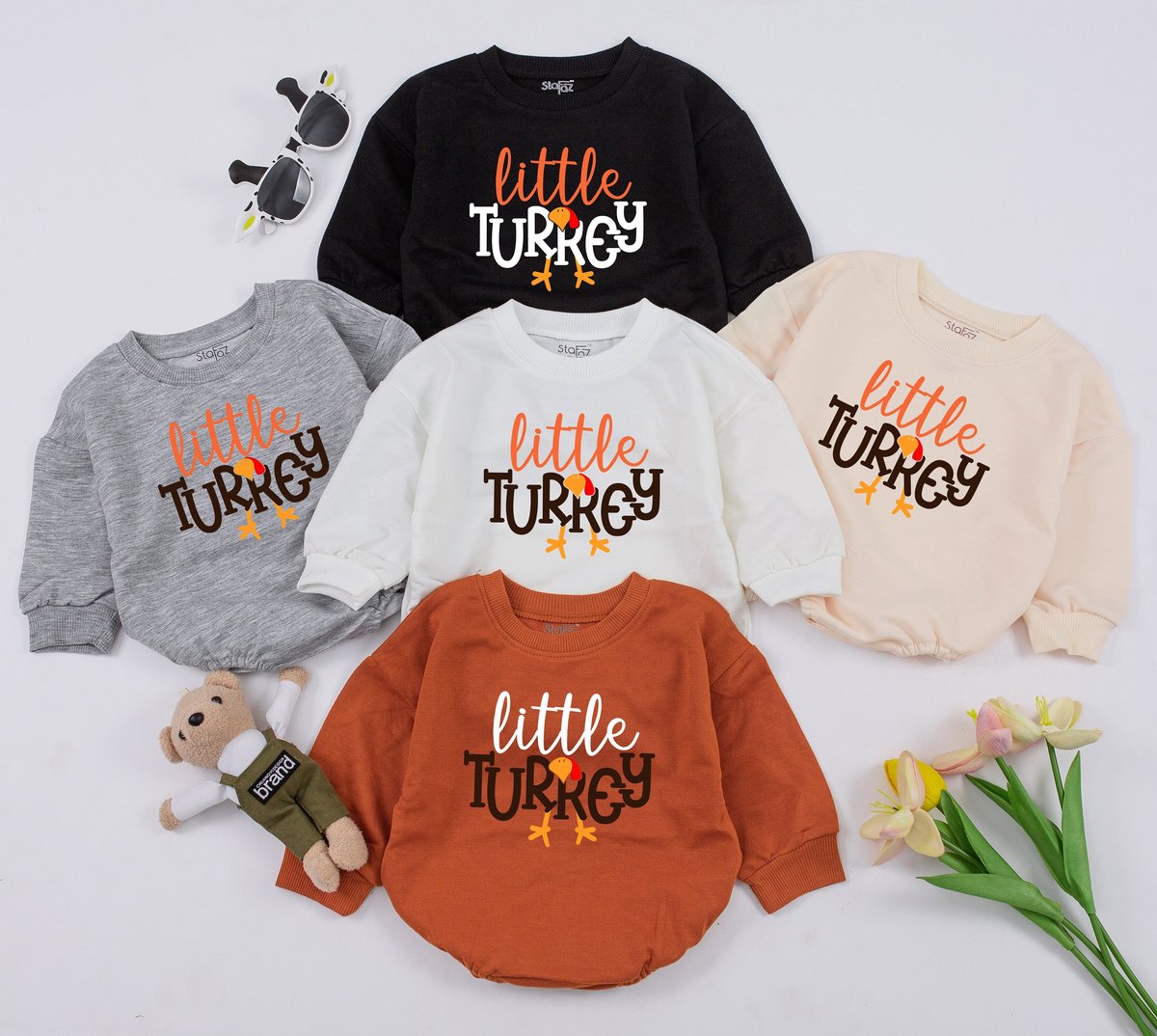 Thanksgiving baby Outfit little turkey super soft cozy warm oversized sweatsuit Thanksgiving girl Re 155