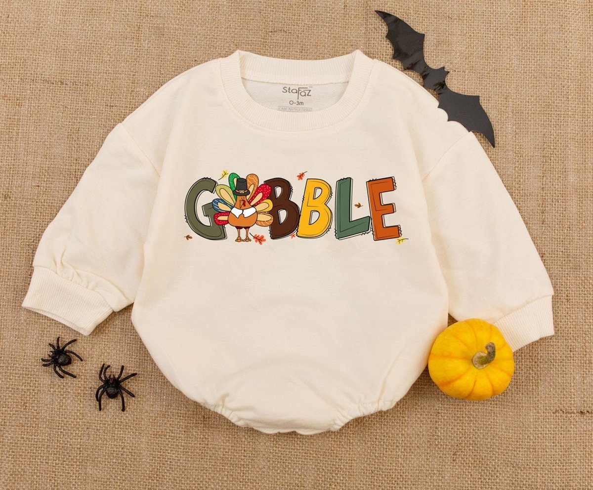 Thanksgiving Baby Romper Gobble Gobble Gobble Fall Bodysuit Thanksgiving Baby Shower First Tha 150