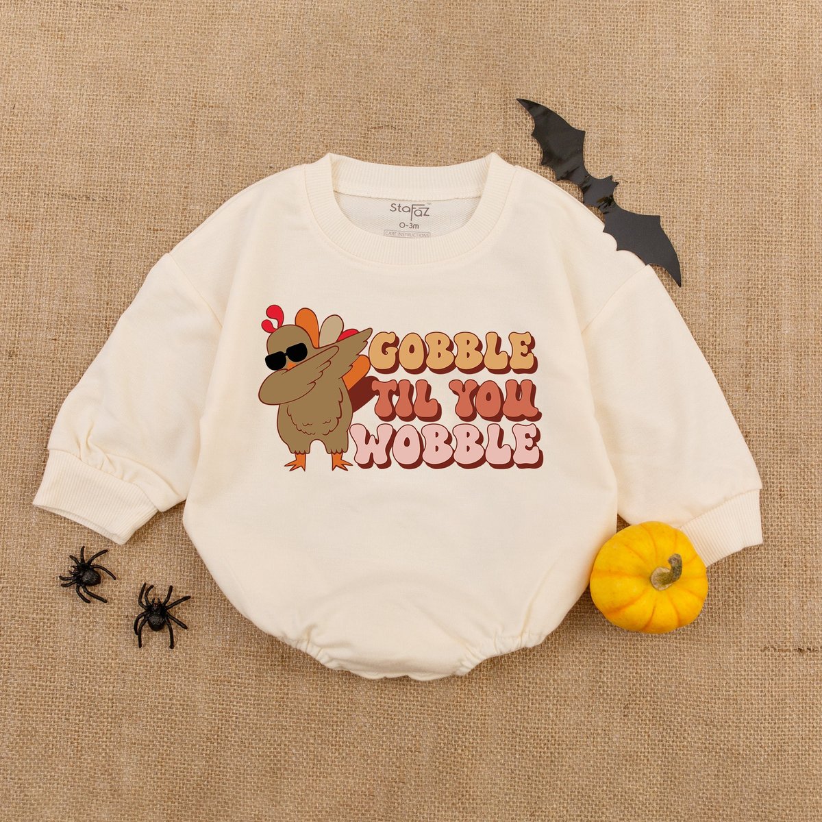 Thanksgiving Baby Romper  Gobble Gobble Gobble Fall Bodysuit  Thanksgiving Baby Shower  First Tha