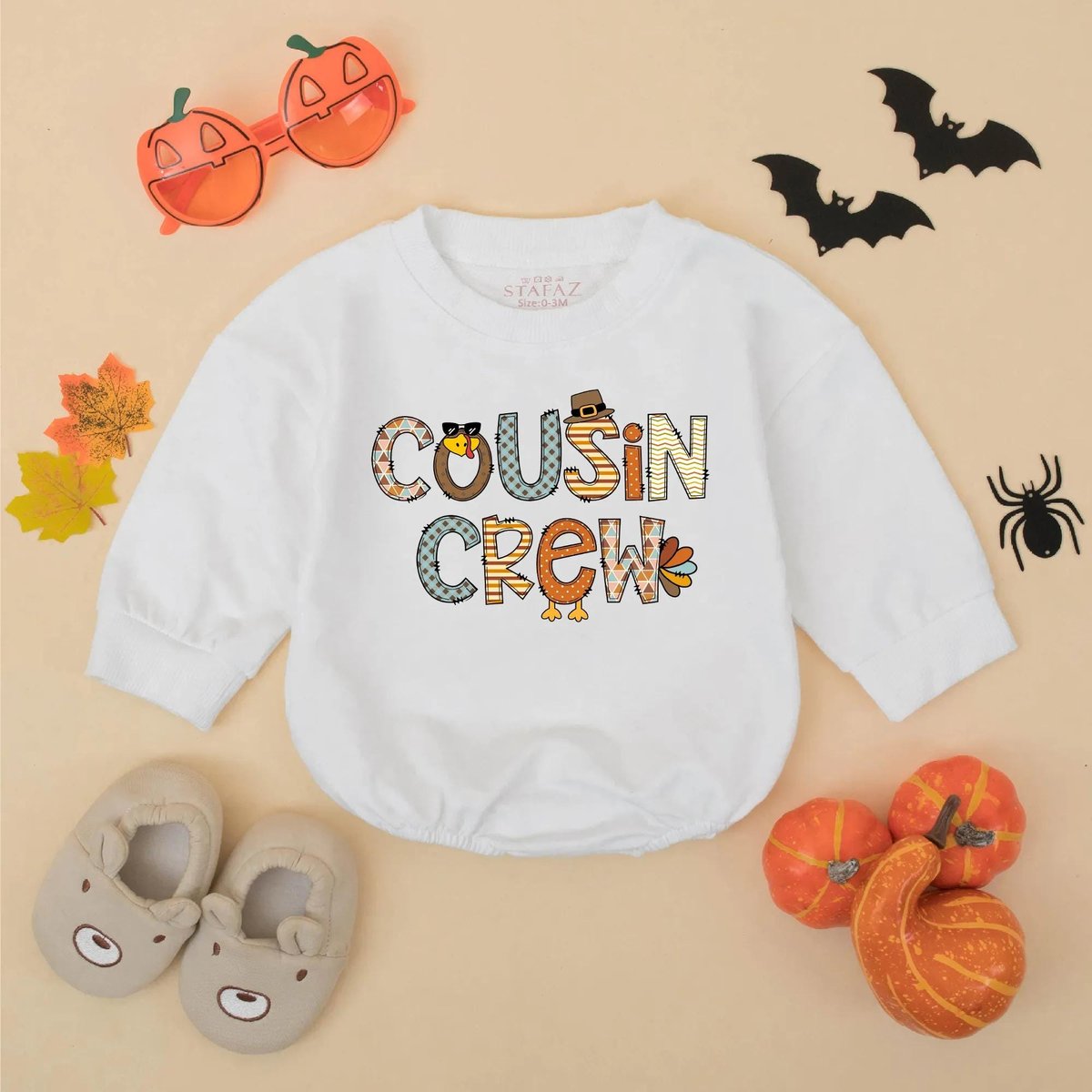 Thanksgiving Cousin Crew Baby Romper Turkey Toddler Boy Girl Sweatshirt Kids Matching Thanksgiving O 434