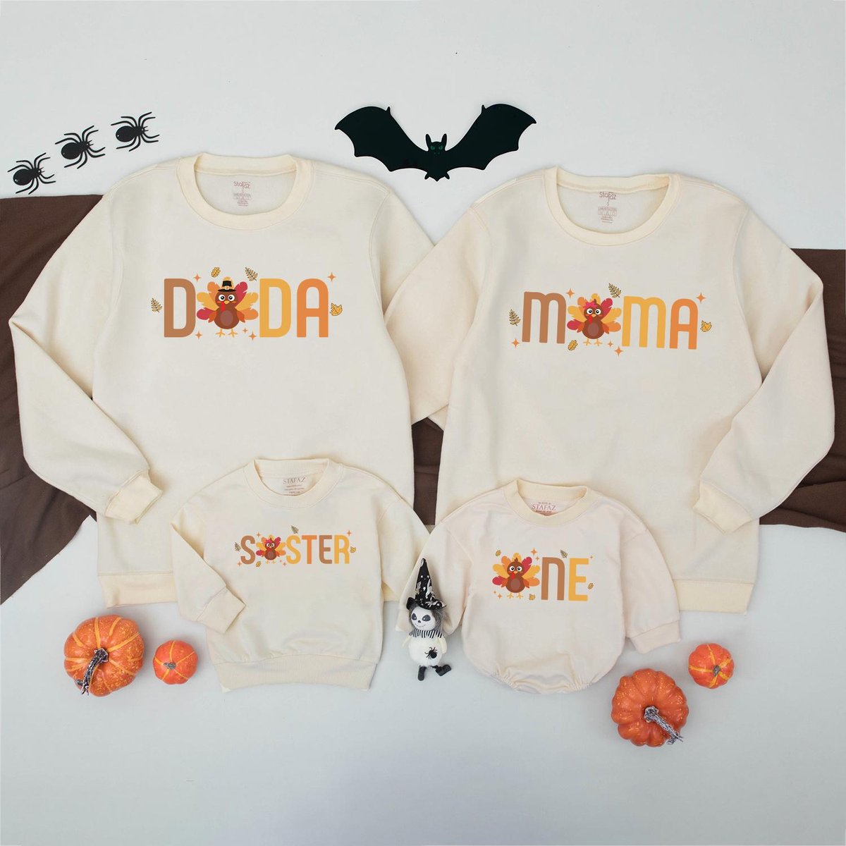 Thanksgiving First Birthday Family Sweatshirts One Little Turkey 1st Birthday Outfit Turkey Family S 434