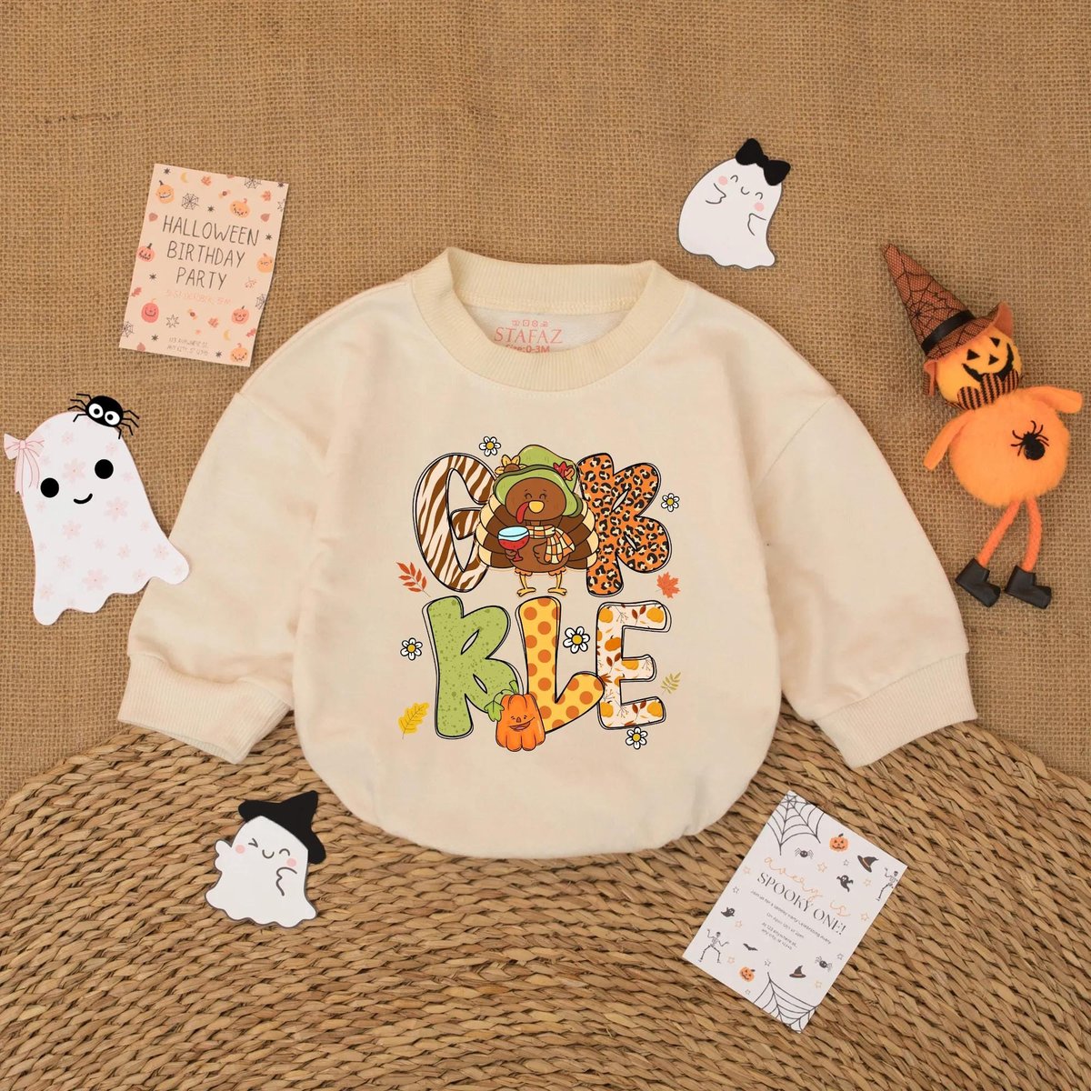 Thanksgiving Gobble Baby Romper Thanksgiving Turkey Baby Outfit Cute Fall Bodysuit for Newborn First 432