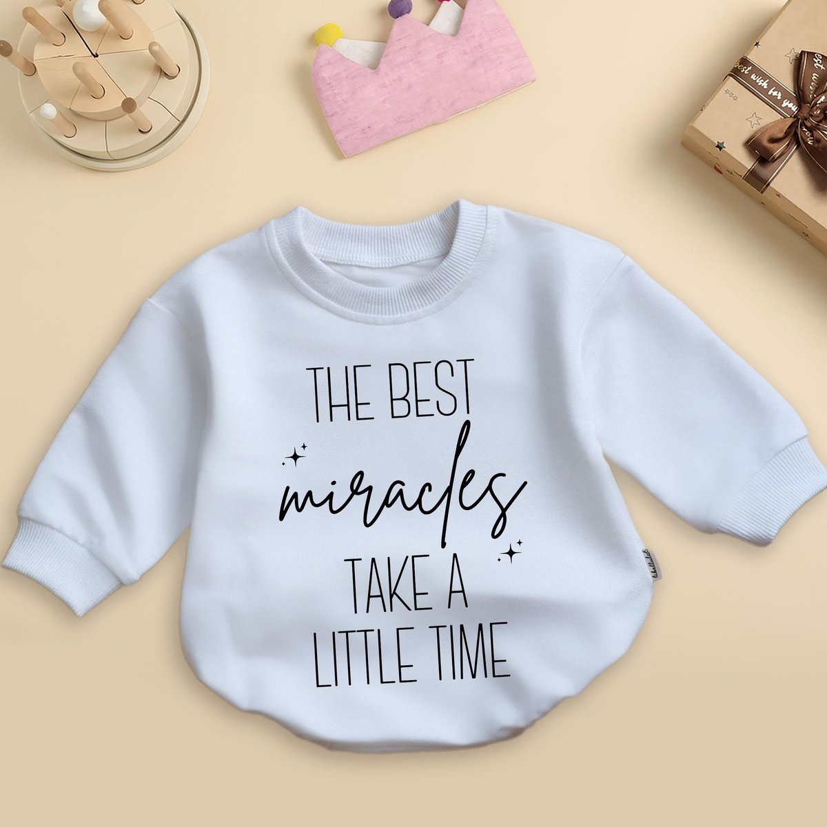 The Best Miracles Baby Bodysuit Baptism Baby Gift Cute Pregnancy Reveal Baby Shower Gift IVF Baby Ou 435