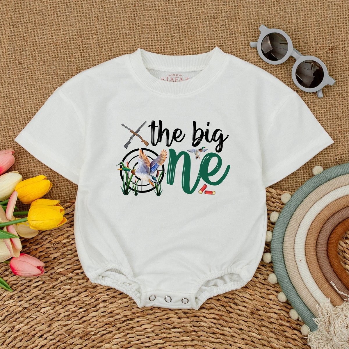 The Big ONE Duck Birthday Romper One Lucky Duck Birthday Romper Mallard Duck Birthday Bodysuit Hunti 173