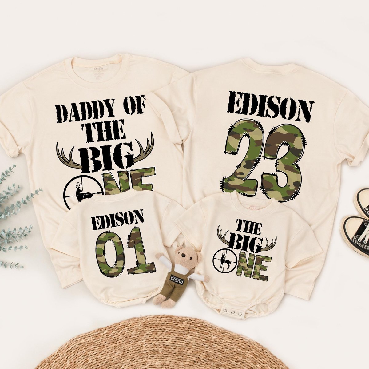 The Big One Hunting Birthday Family Shirt Personalized Boys Birthday Deer Hunting Shirt Matching Fir 184