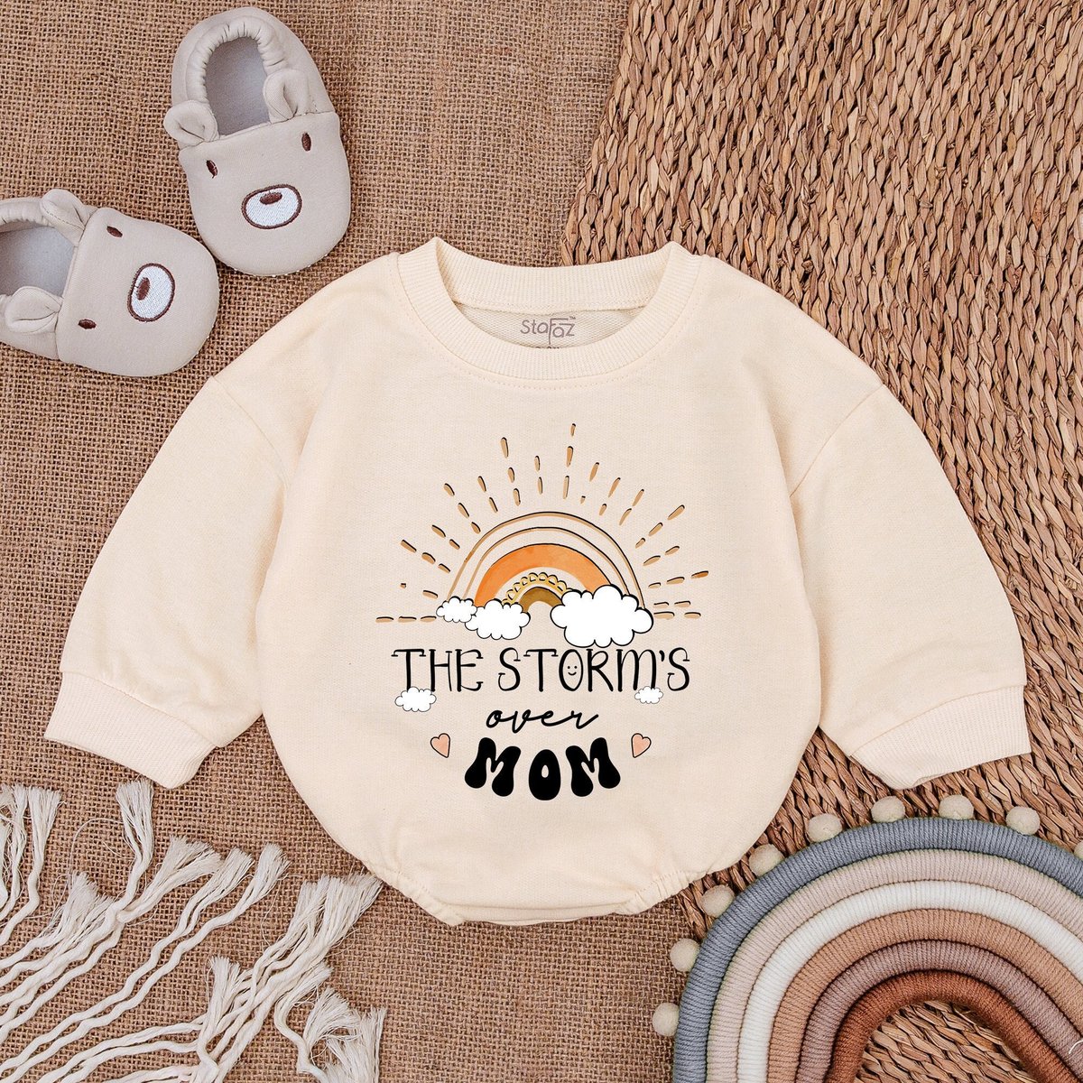 The Storm's Over Mom Bodysuit Rainbow Baby Romper  Mother's Day Outfit Mother's Day Outfit Ba