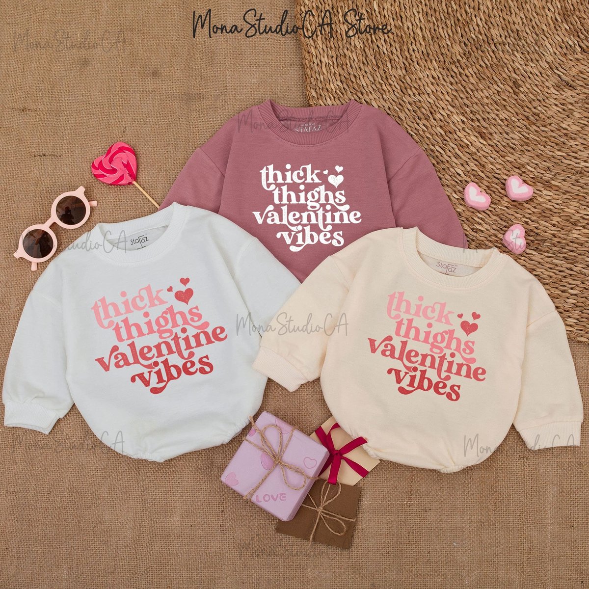 Thick Thighs Valentines Vibes Baby Romper Valentines day baby Outfit Valentines day baby girl outfit