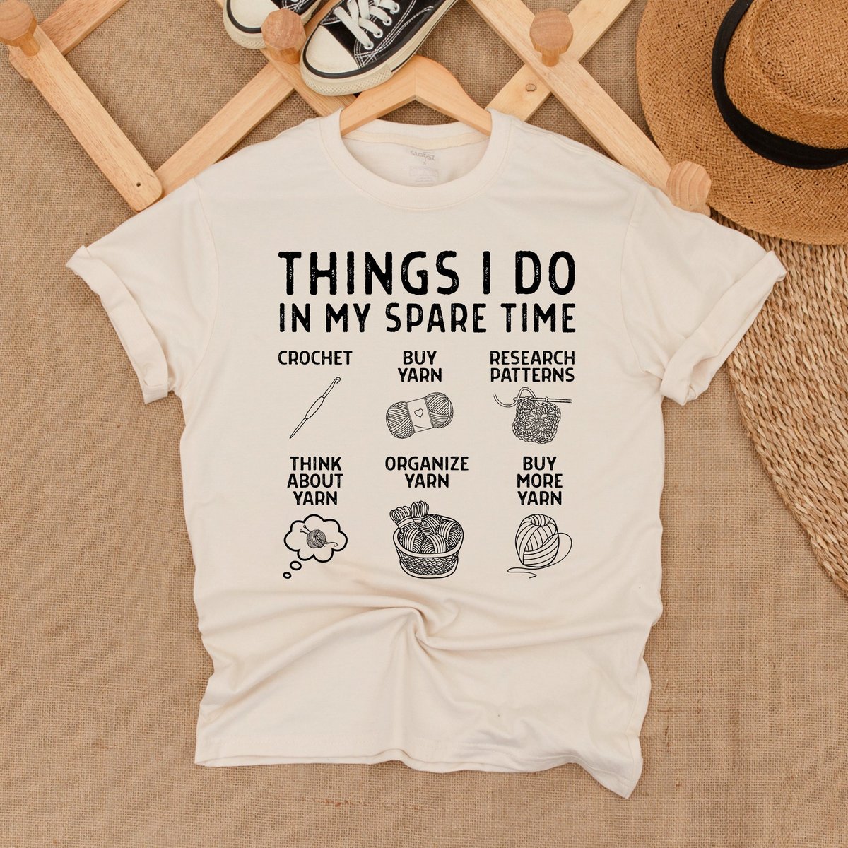 Things I Do In My Spare Time Crochet Shirt Cute Crochet Tshirt Gift for Crocheter Crochet T Shirt Cr