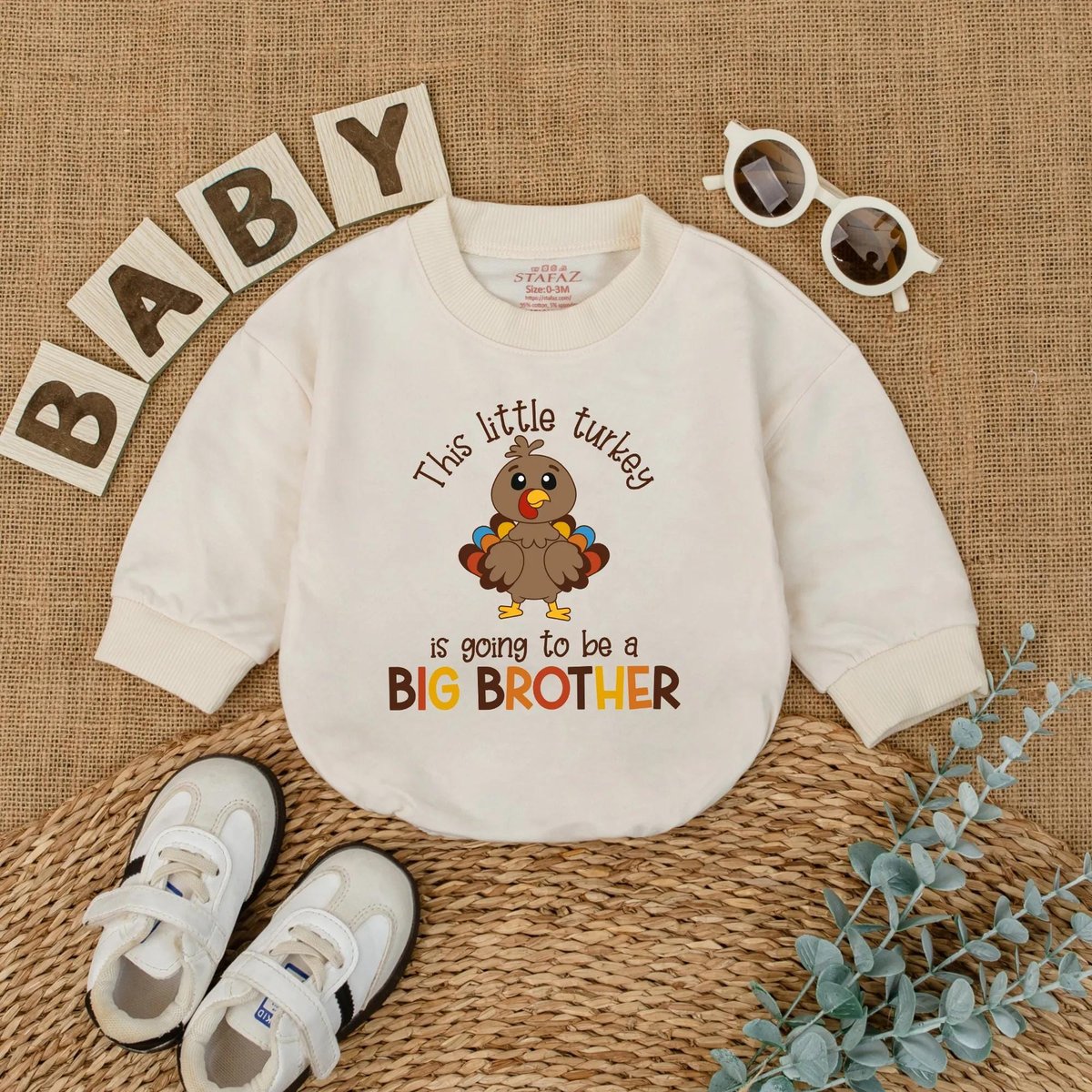 This Little Turkey Is Going To Be A Big Brother Baby Romper Thanksgiving Big Brother Bodysuit Thanks 432