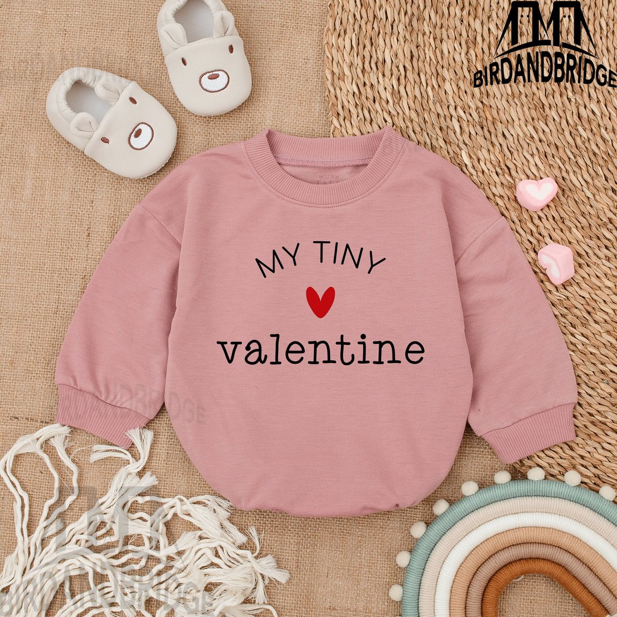 Tiny Valentine Baby Outfit Light Mauve Bubble Romper Baby Boy Clothes Valentine For Baby Baby Romper