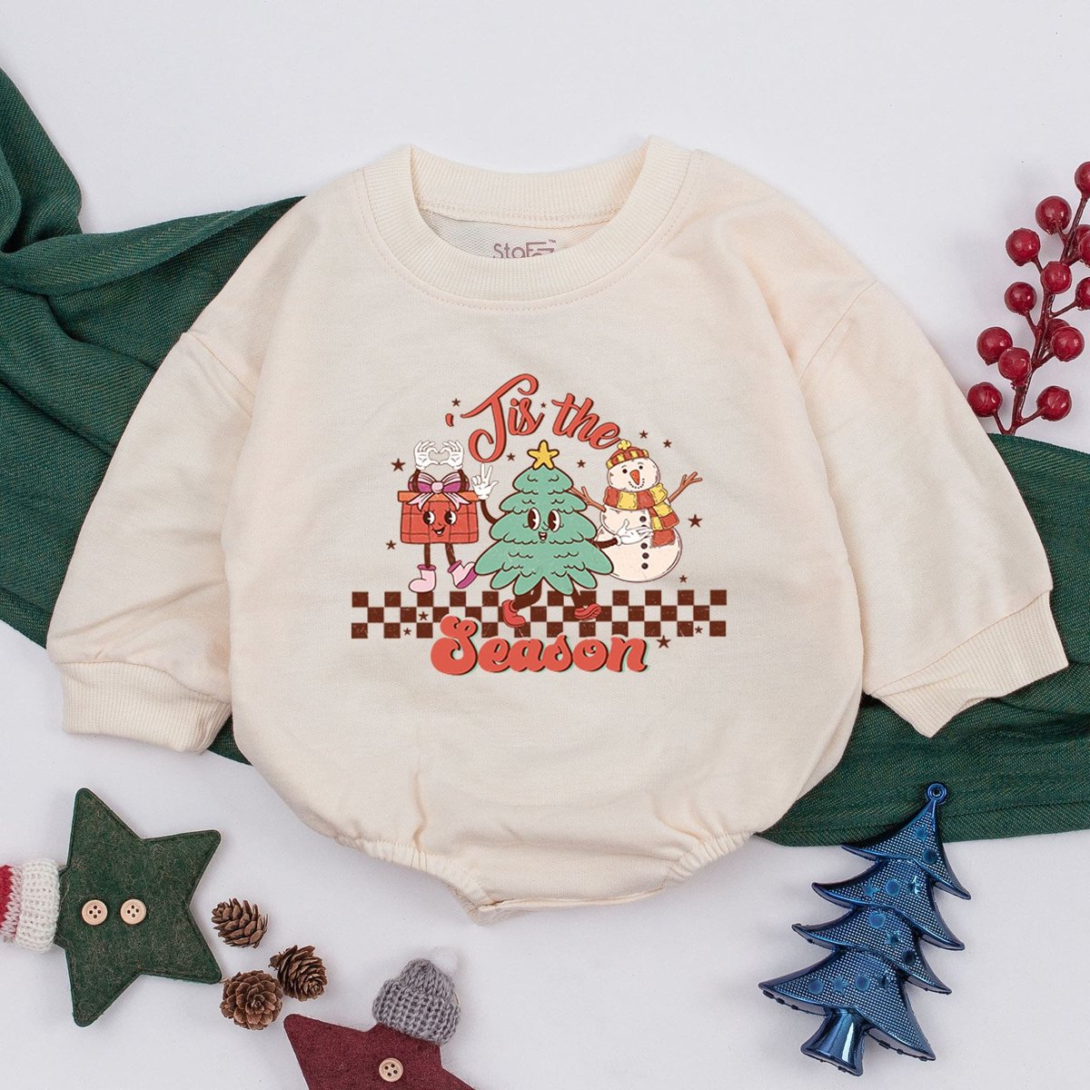 Tis The Season Baby Romper Christmas Toddler Sweatshirt Christmas Baby Clothes Baby Shower Gift Girl 160