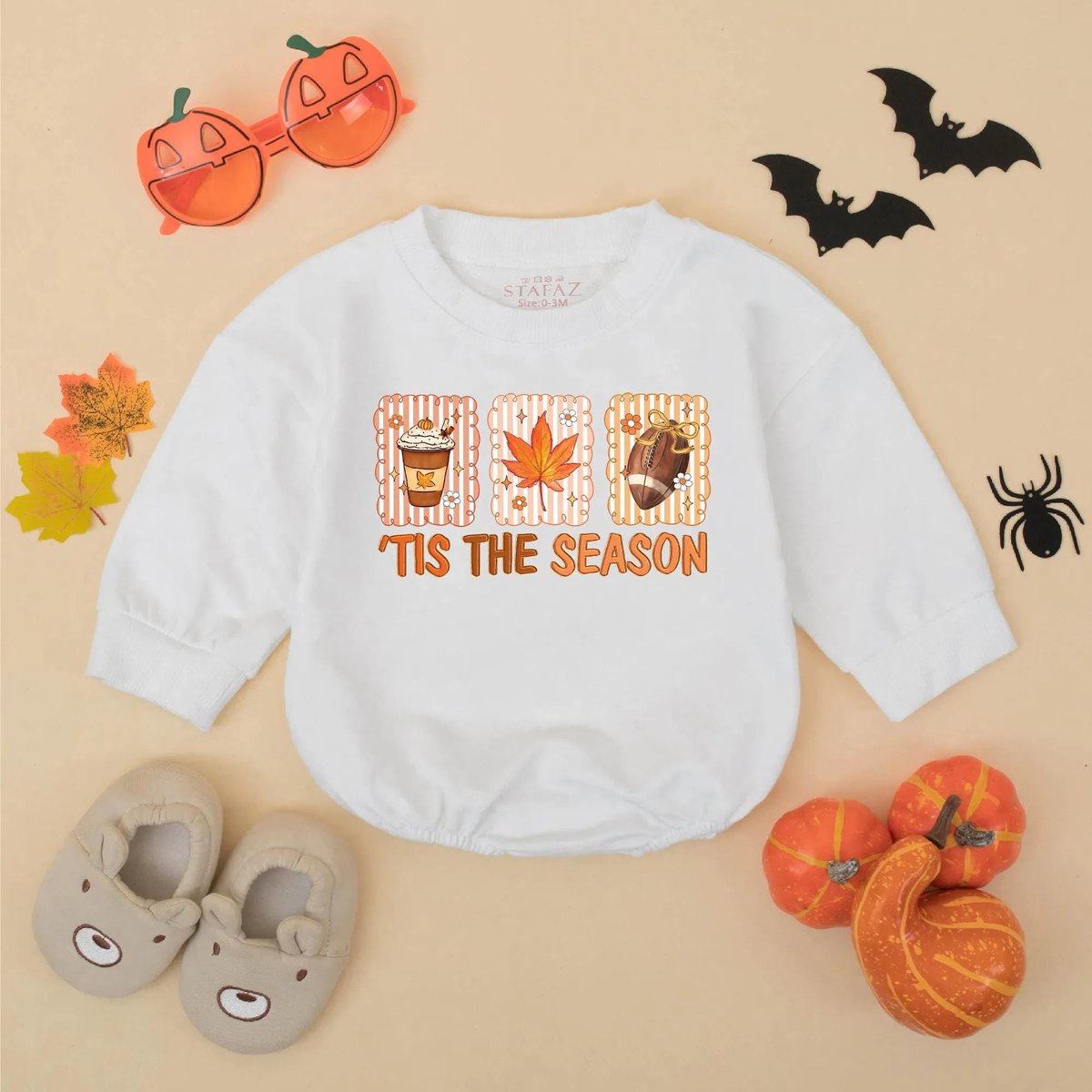 Tis The Season Baby Romper Thanksgiving Baby Bodysuit Retro Football Game Day Outfit Toddler Fall Co 434