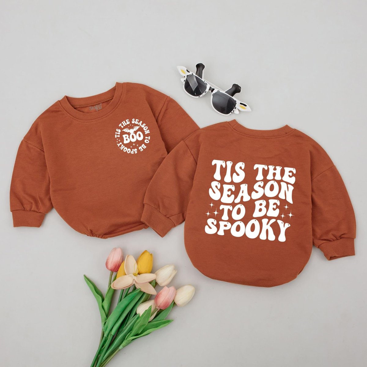 Tis The Season To Be Spooky Halloween Baby Romper First Halloween Bodysuit Sweatshirts Halloween Bab 176