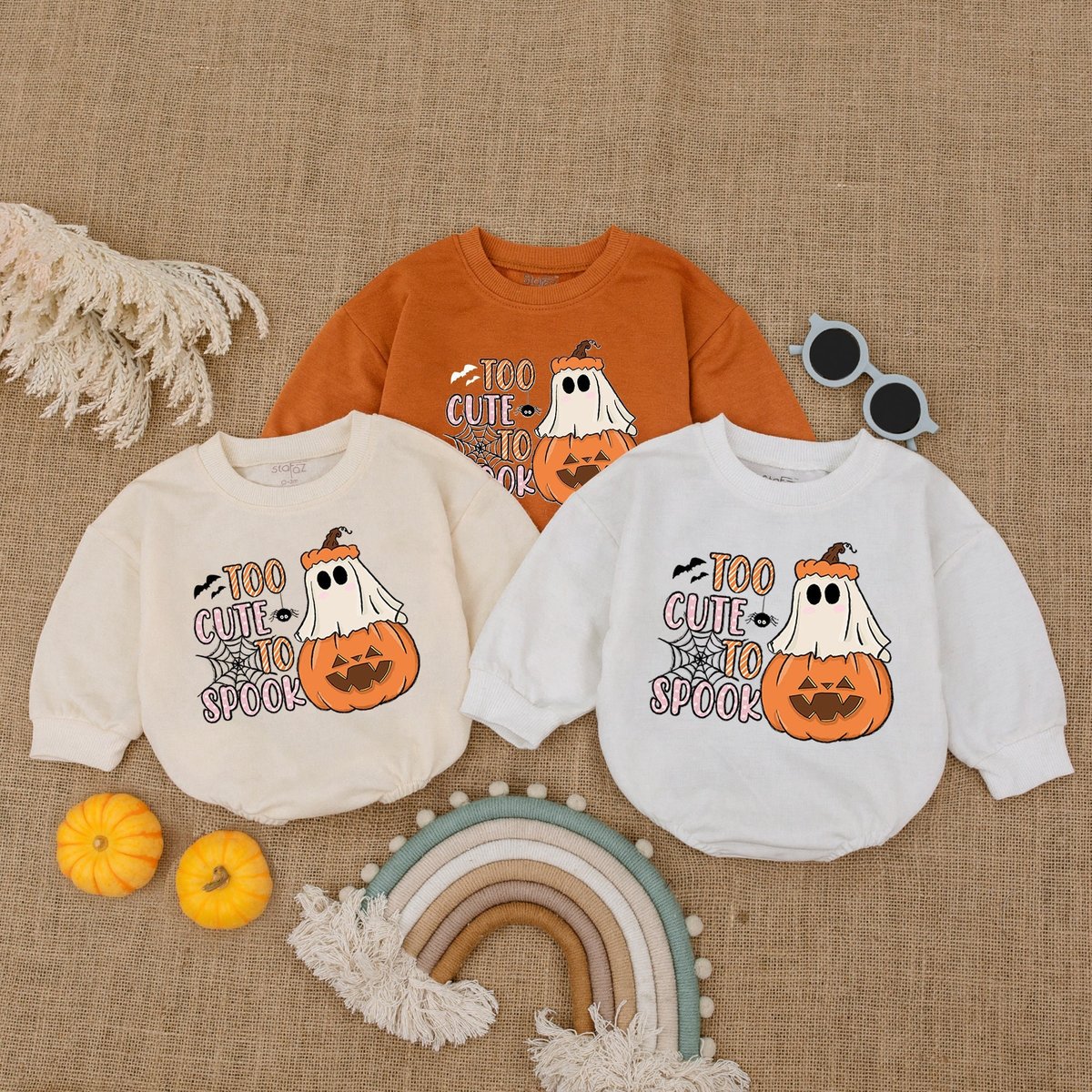Too Cute To Spooky Halloween Romper My First Halloween Outfit Bubble Romper Baby Shower Gift Pumpkin 176