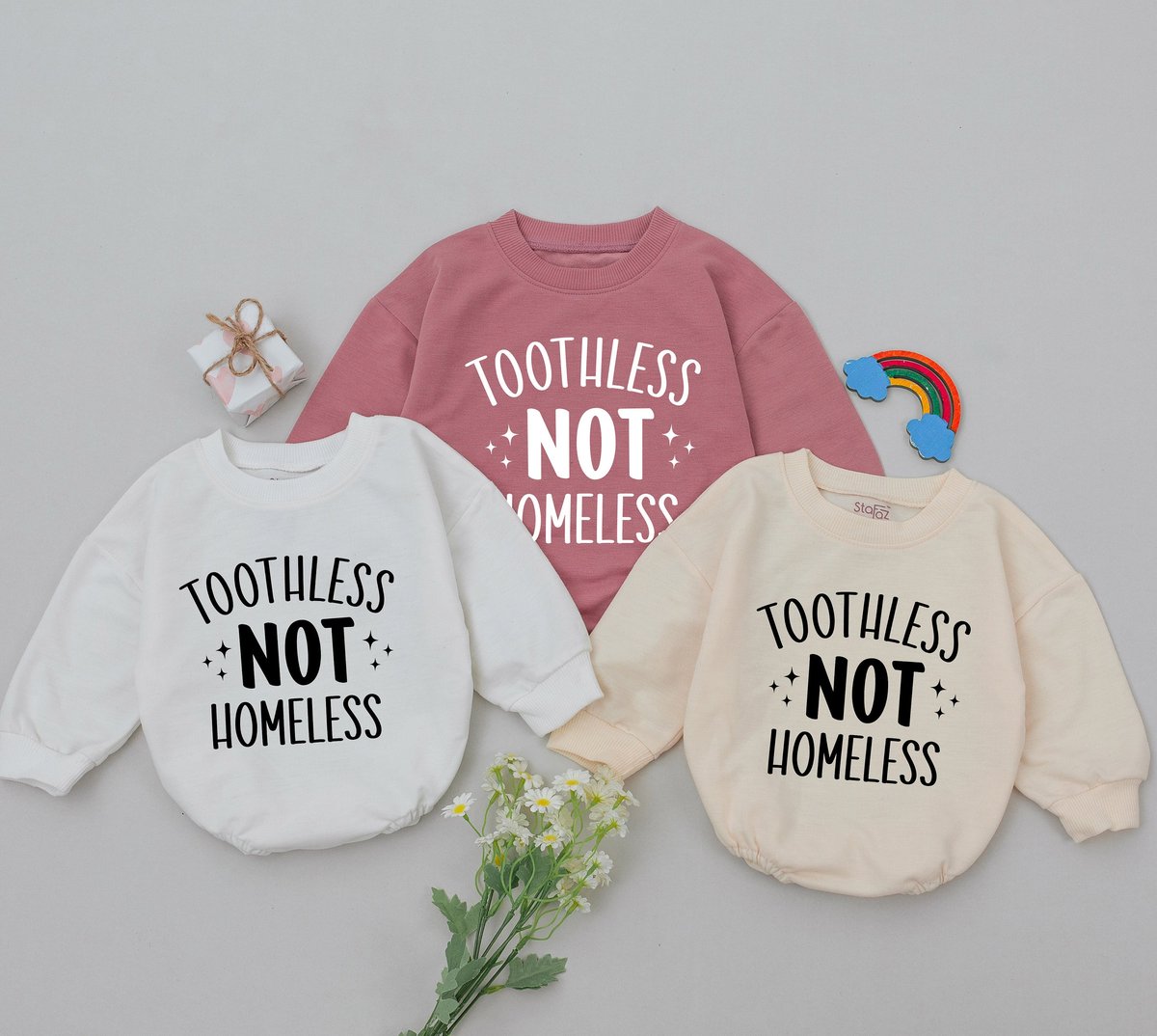 Toothless Not Homeless Romper New Baby Gifts Baby Shower Gift Funny Baby Outfit Baby Announcement Cl