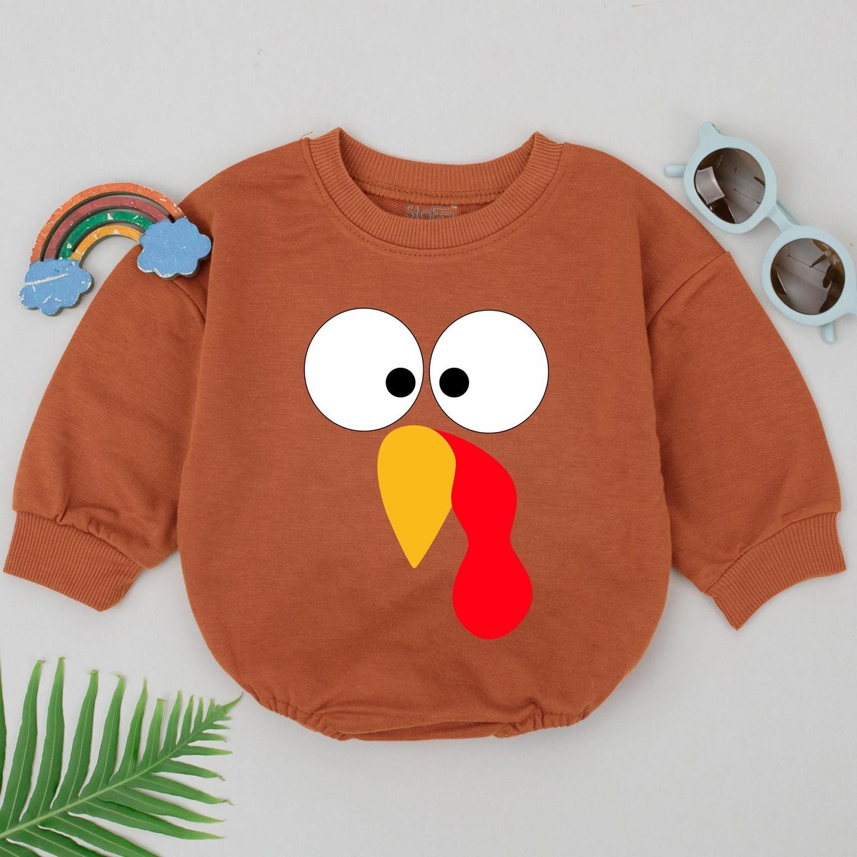 Turkey Face Romper First Thanksgiving Outfit Turkey Baby Romper Thankful Turkey Turkey Day Coming Ho
