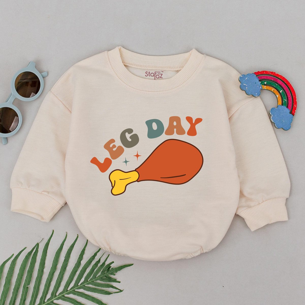 Turkey Leg Romper 1st Thanksgiving Outfit Little Turkey Romper Thankful Vibes Turkey Day Coming Home