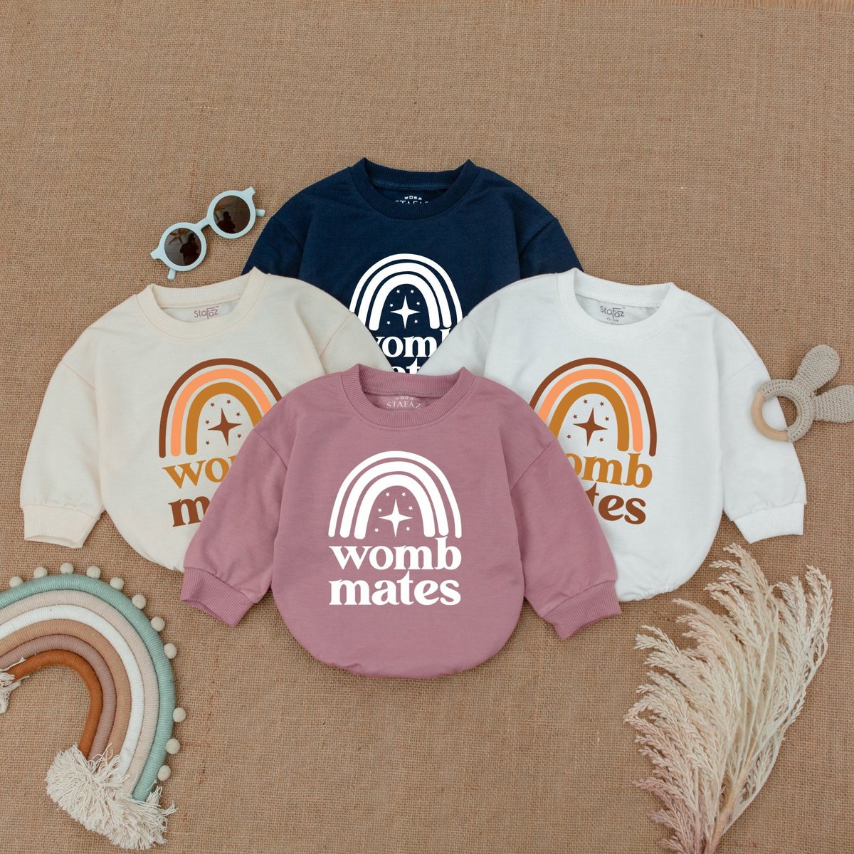 Twin Baby Romper Womb Mates Twin Romper Funny Best Friends Twin Romper Cute Best Friend Twin B 160