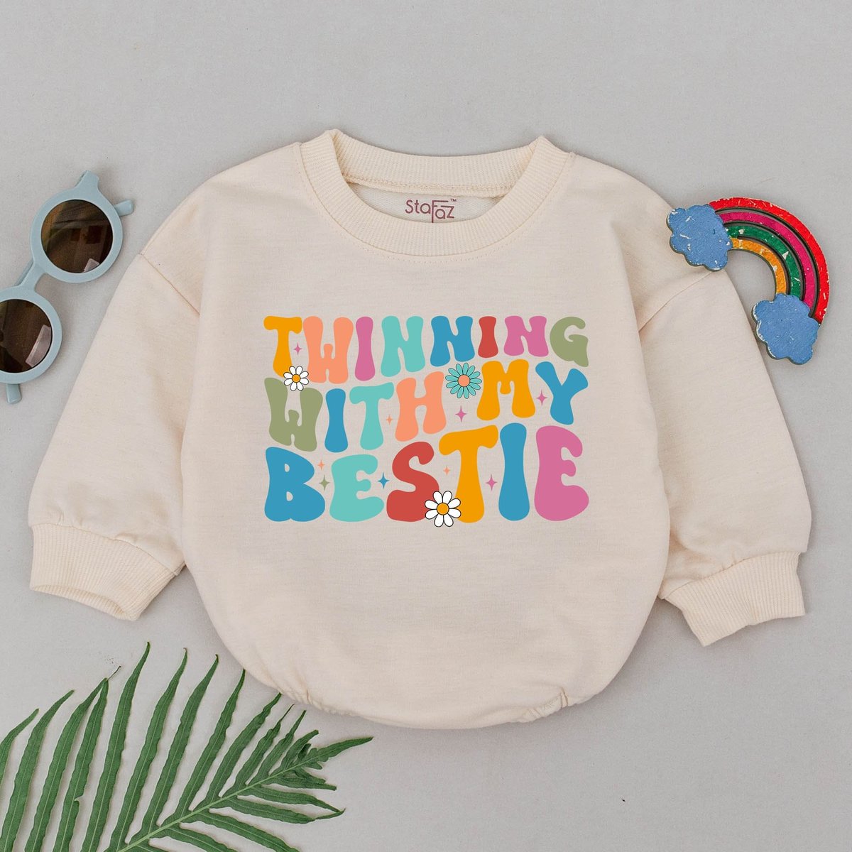 Twinning With My Bestie Romper Twin Matching Bodysuit Cousin Besties Outfit Baby Clothes Baby Shower