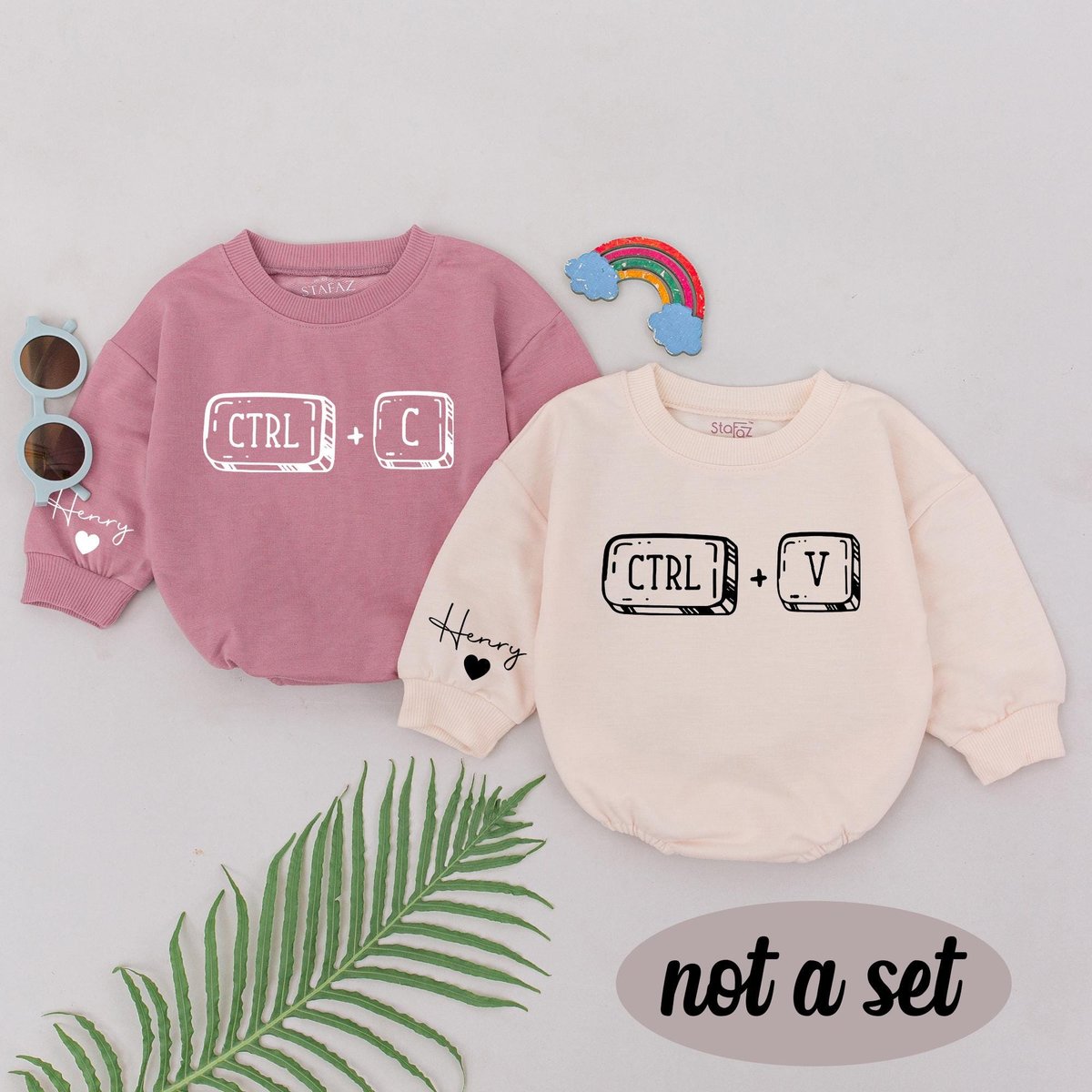 Twins Baby Romper Best Friends Romper Besties Bodysuit BFF Soulmate Clothes Baby Boys Girls OutfitNe