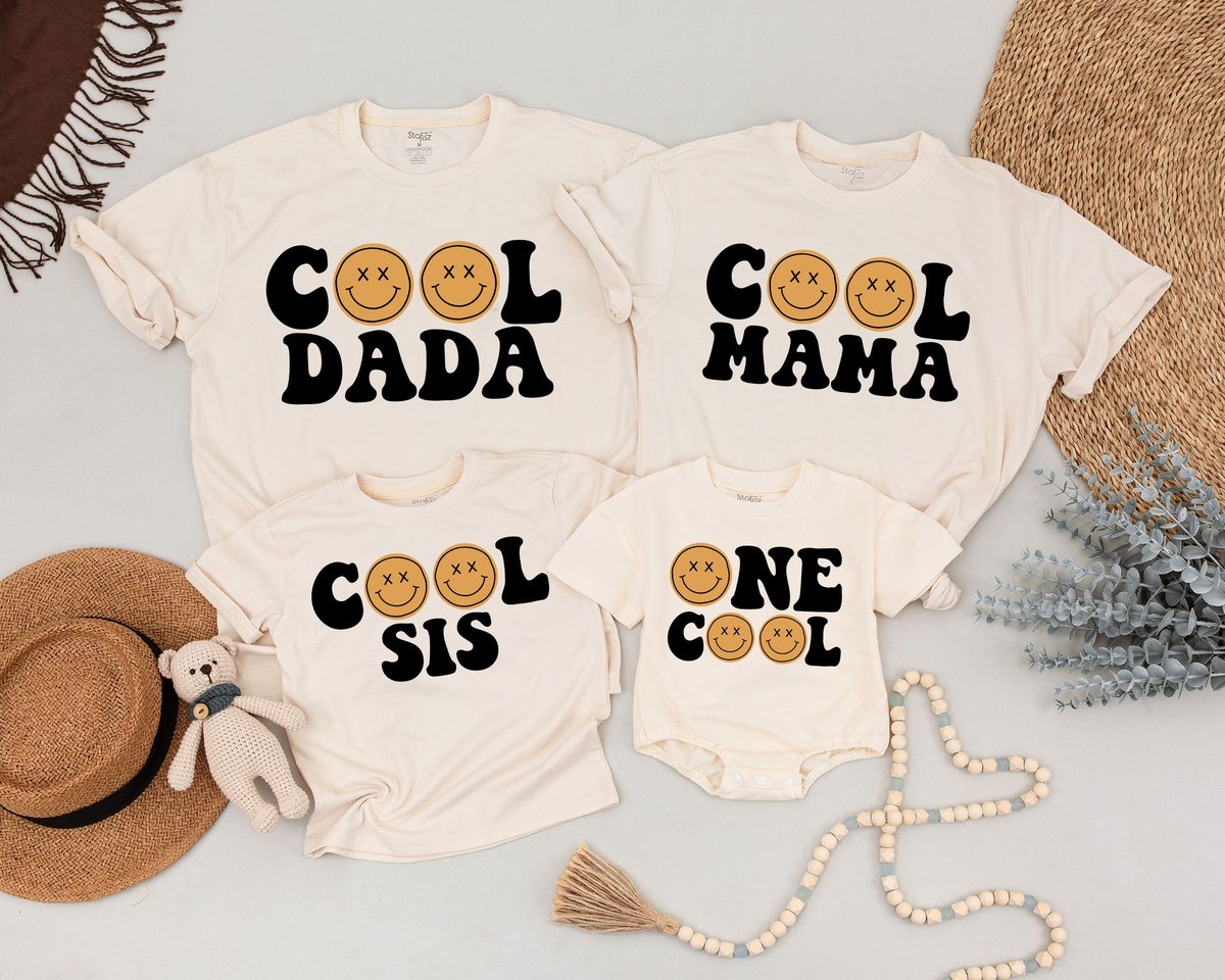 Two Cool Birthday Shirts Two Cool Matching Family Birthday Shirts 2nd Birthday Retro Smiley Face Bir 166