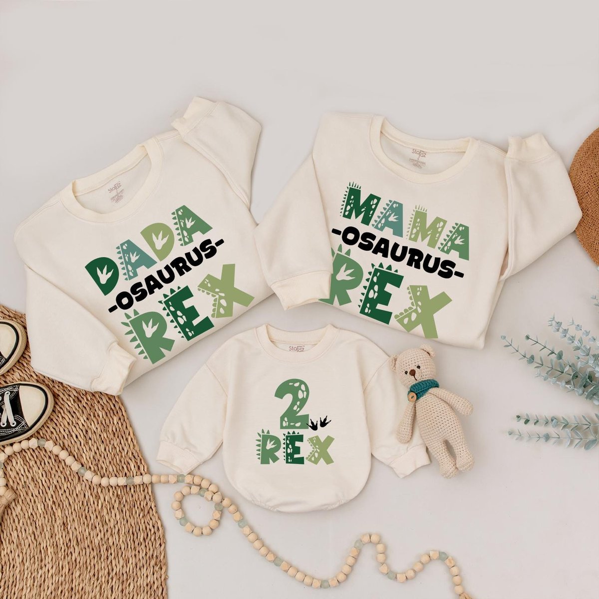 Two Rex Matching Family Birthday Sweatshirts Matching Family Dinosaur Shirts Dinosaur 2nd Birthday M 184
