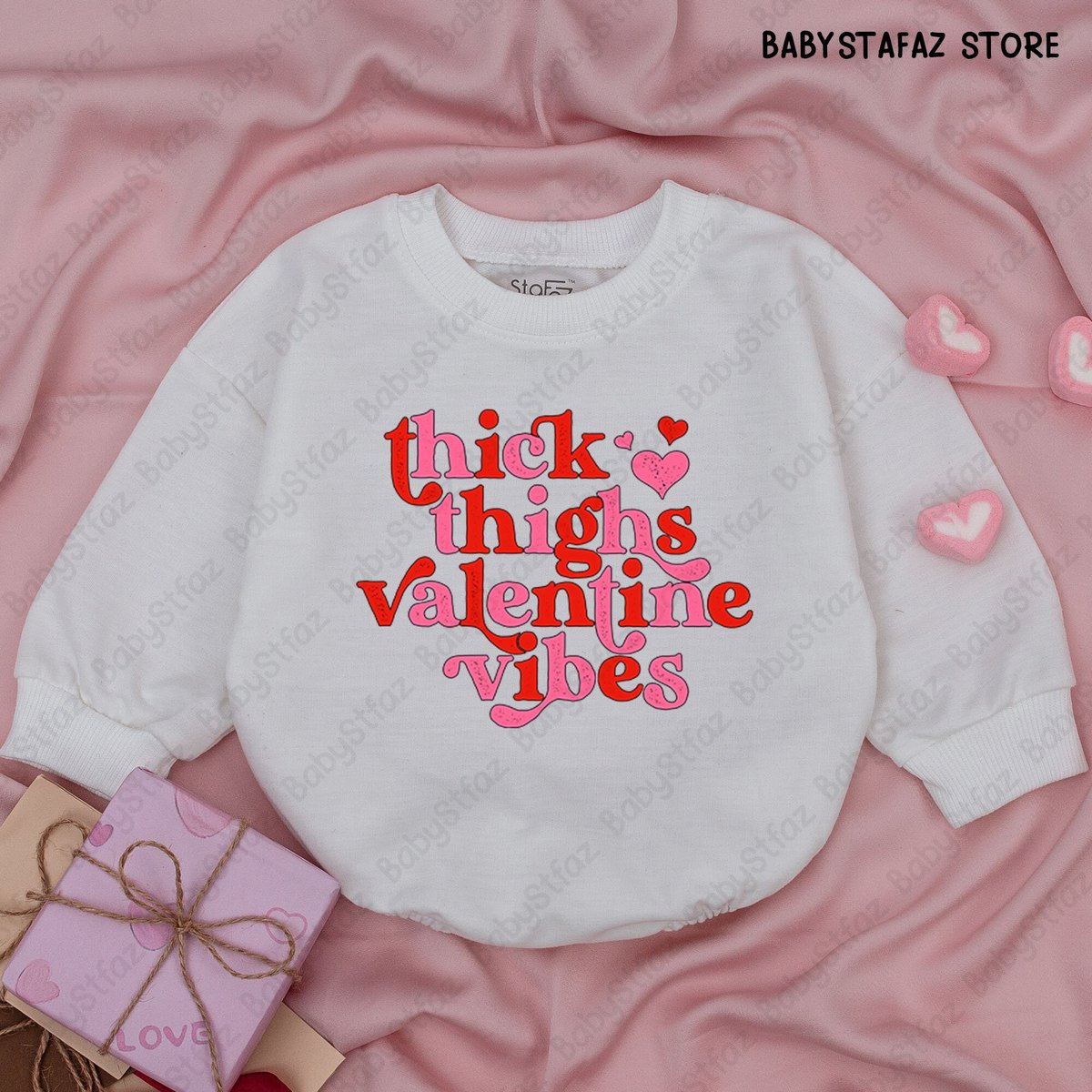 Valentines day baby Outfit thick thighs cupid vibes Baby Romper Valentines day baby girl outfit Vale 164