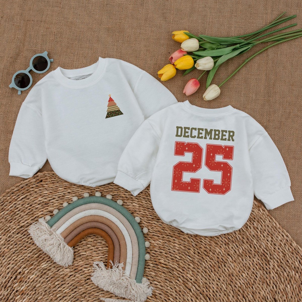 Vintage Christmas Tree Baby Romper Christmas Baby Bodysuit Baby Christmas Outfit Merry Christmas My 179