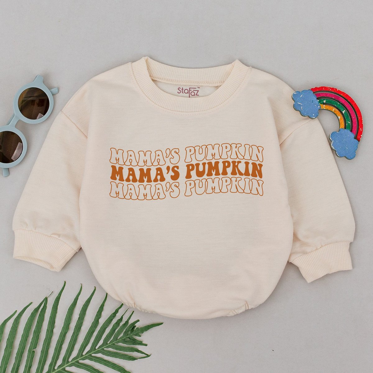 Wavy Mama's Pumpkin Romper First Halloween Outfits Kid Fall Outfits Baby Shower Gift Pumpkin Spice