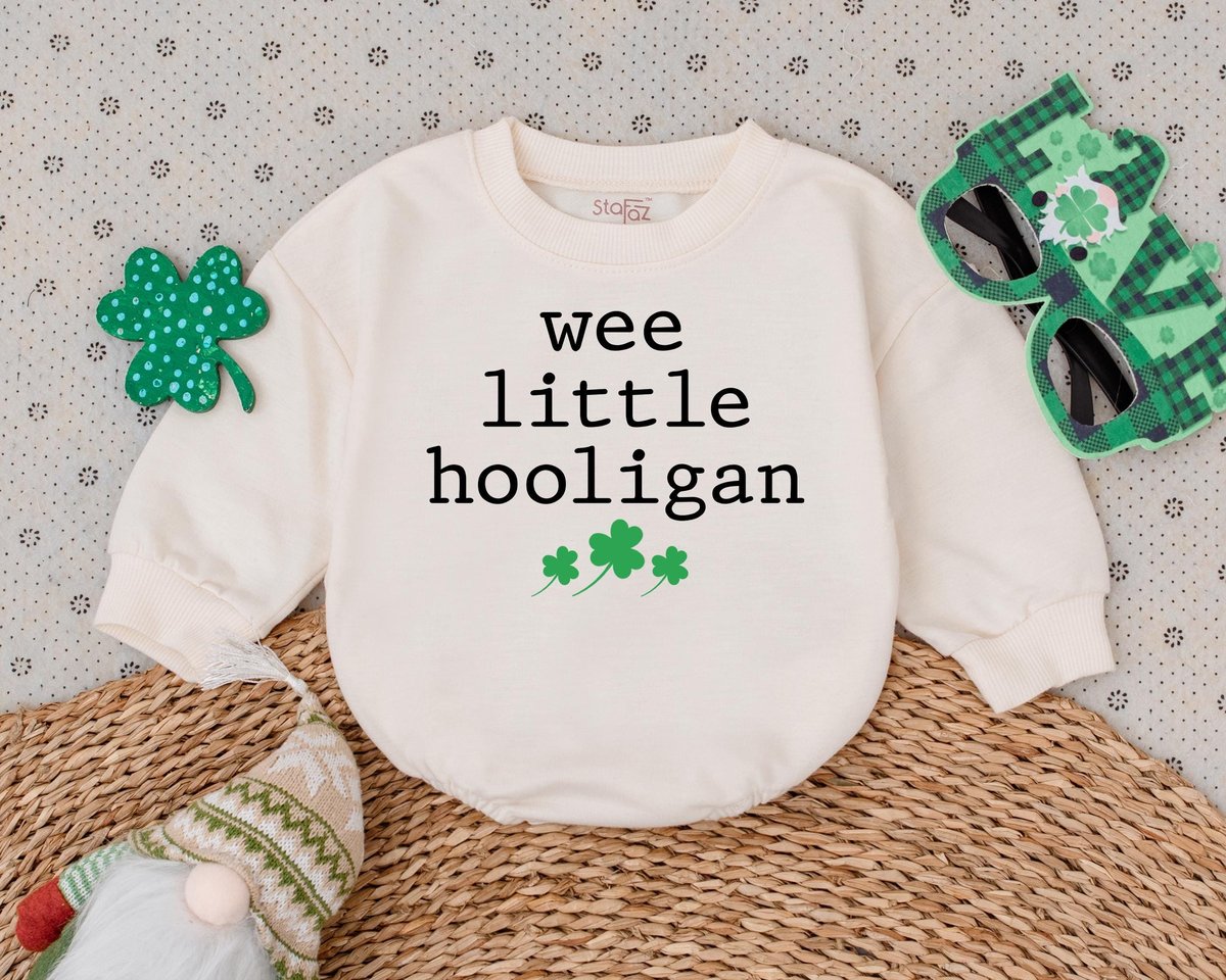 Wee Little Hooligan Romper My First St Patrick's Day Outfits Clover Patrick Baby Bodysuit Irish Bab