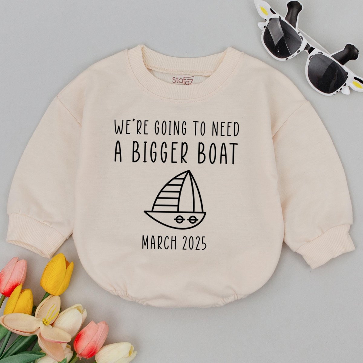 Were Going To Need a Bigger Boat Baby Romper Boat Pregnancy Announcement Pregnancy Reveal Baby Showe 180