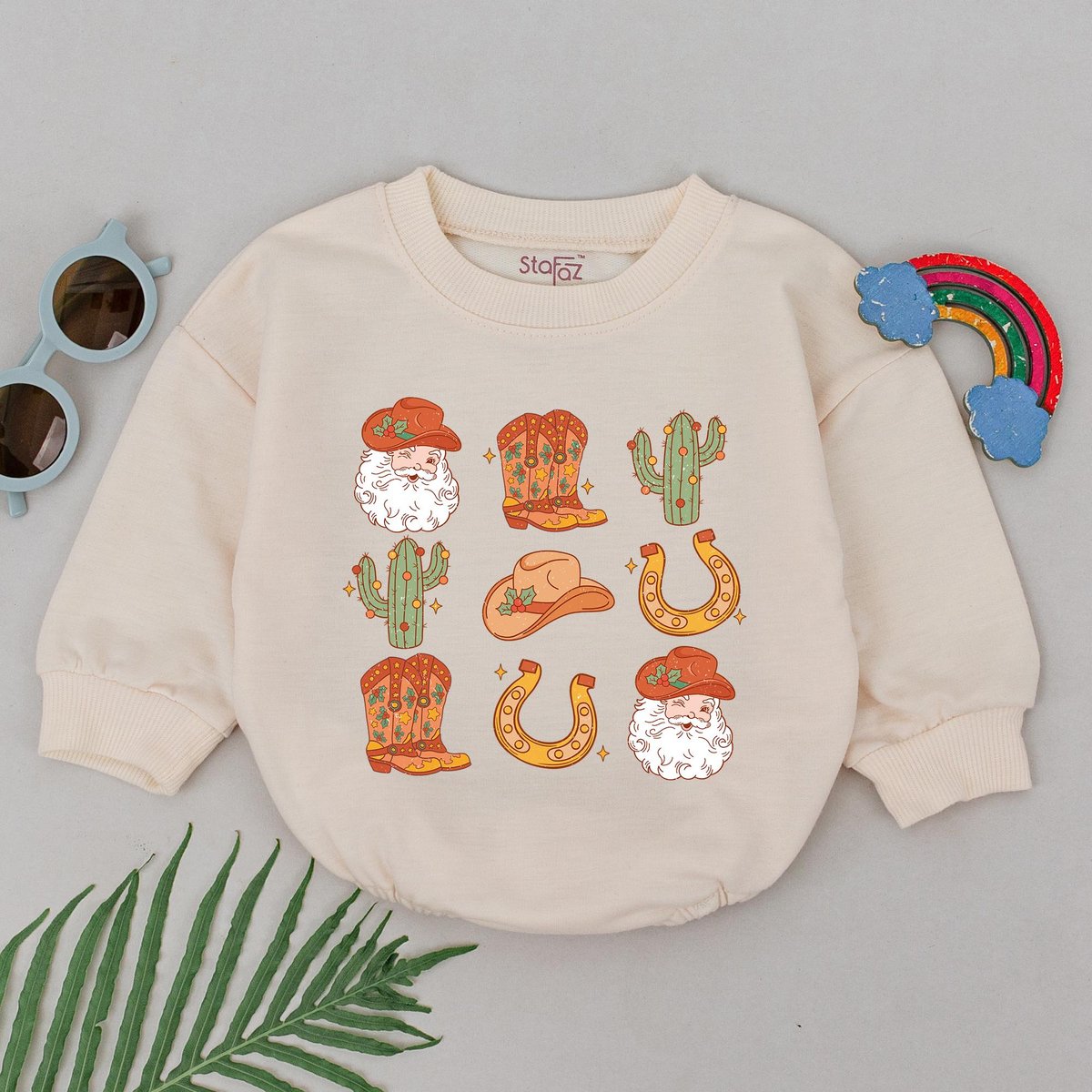 Western Christmas Retro Romper 1st Christmas Baby Romper Christmas Xmas Clothes Baby Shower Newborn