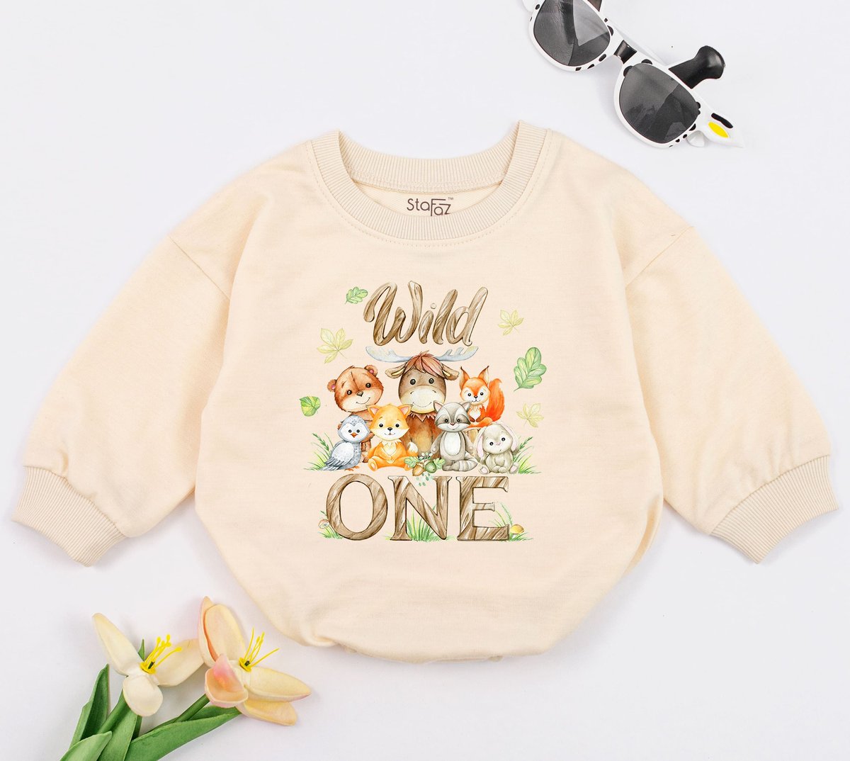 Wild One Birthday Baby Romper Infant Clothing animal first birthday Hipster first Baby Bodysuit Birt 168